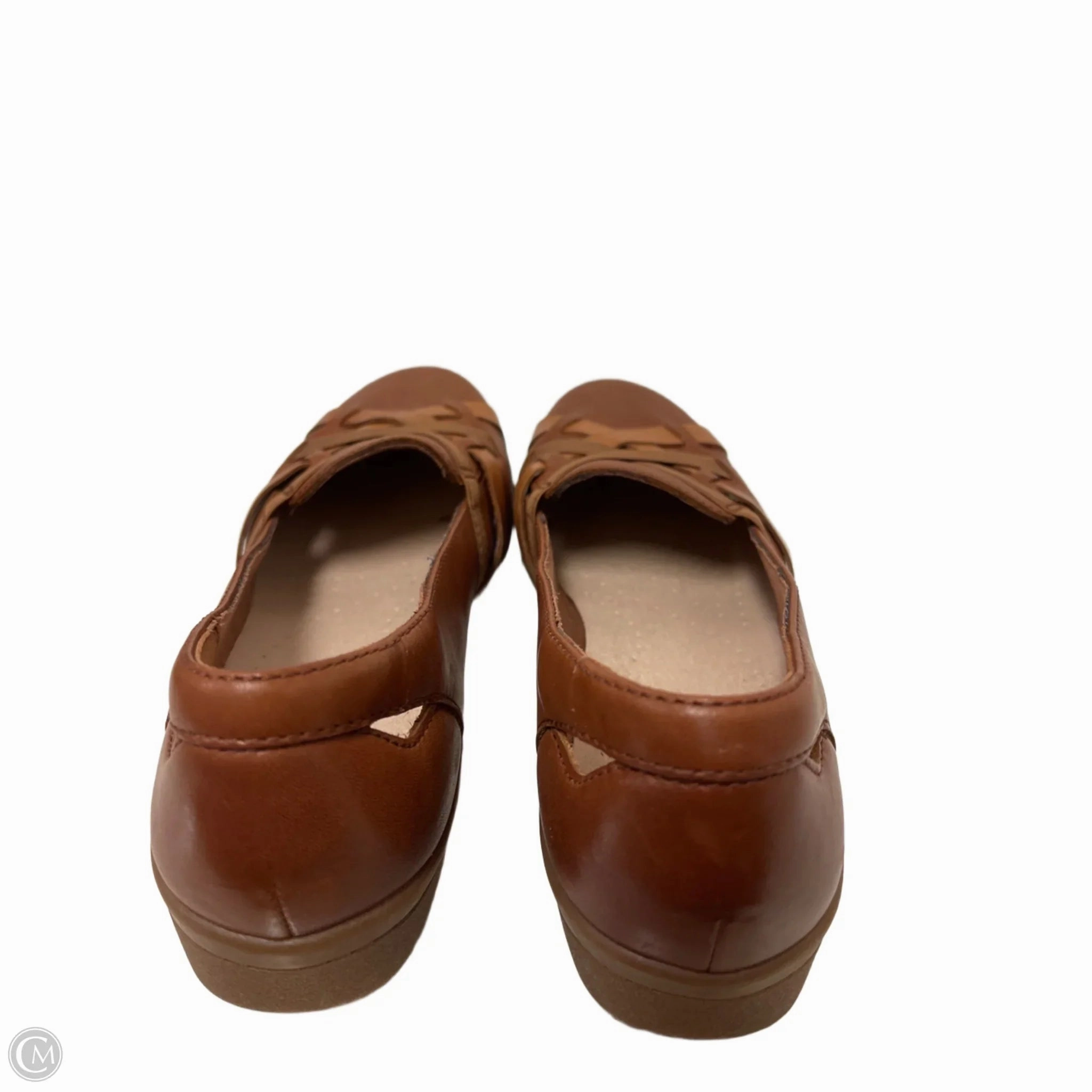 Shoes Flats By Clarks In Brown, Size: 9.5 Leather Footwear