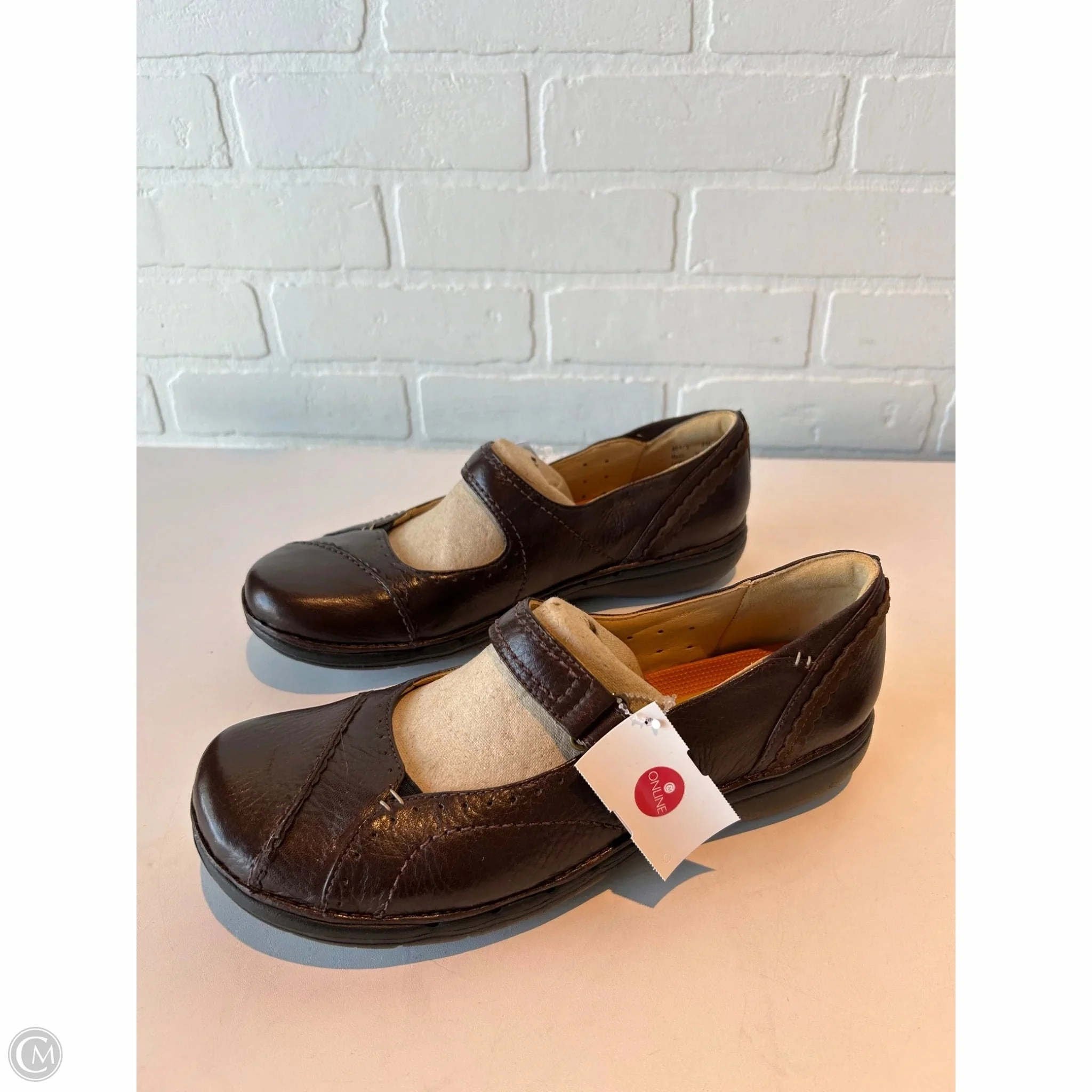 Shoes Flats By Clarks In Brown, Size: 9 Leather Footwear