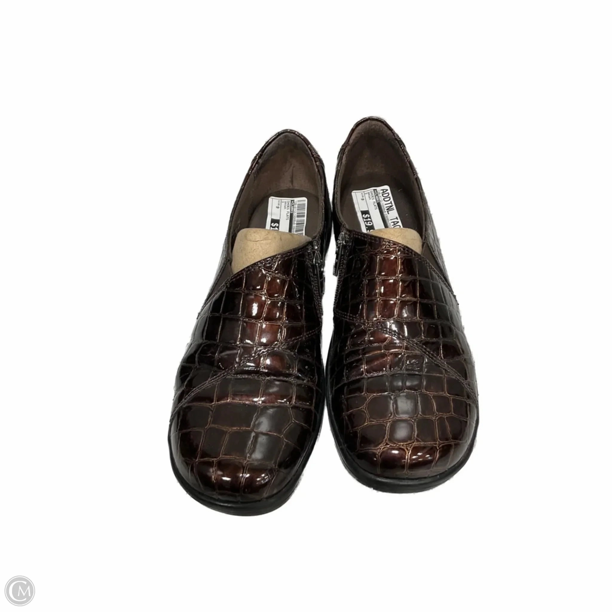 Shoes Flats By Clarks In Brown, Size: 9 Leather Footwear
