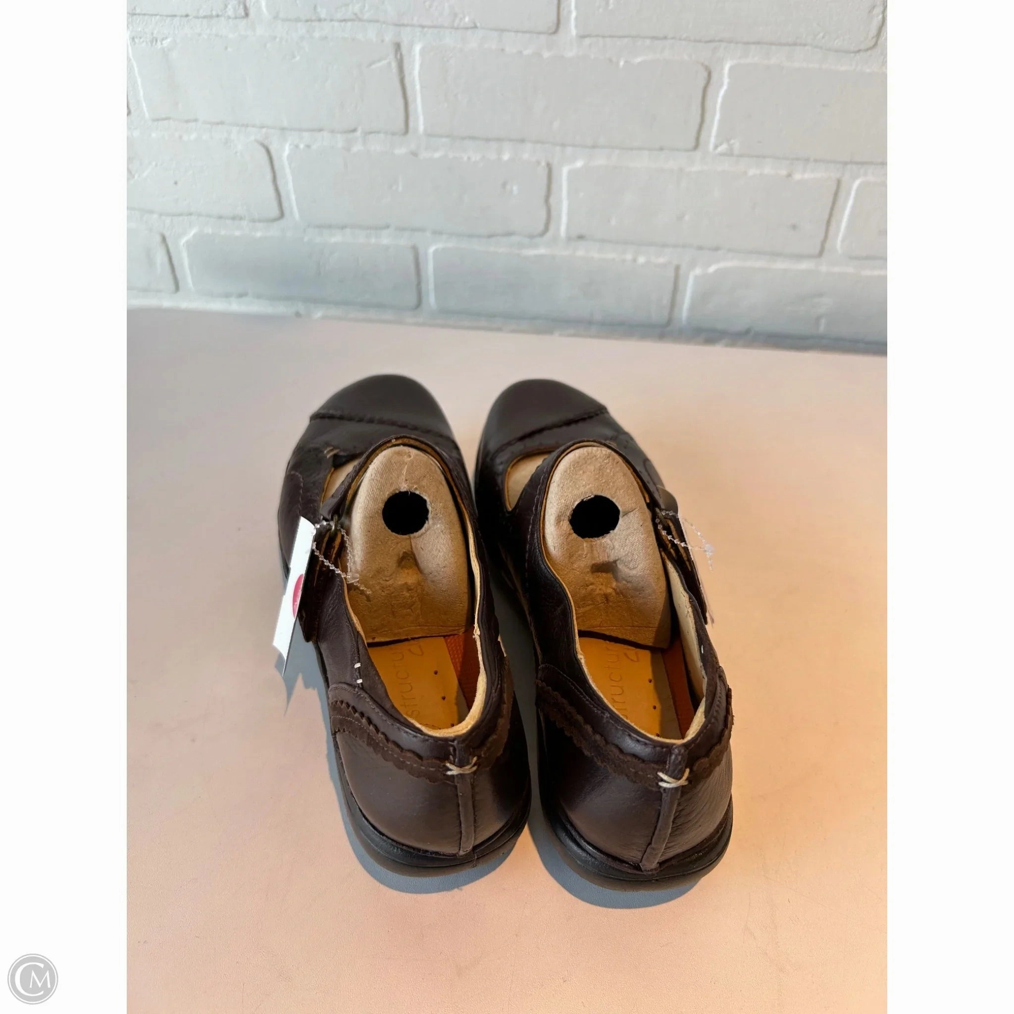 Shoes Flats By Clarks In Brown, Size: 9 Leather Footwear