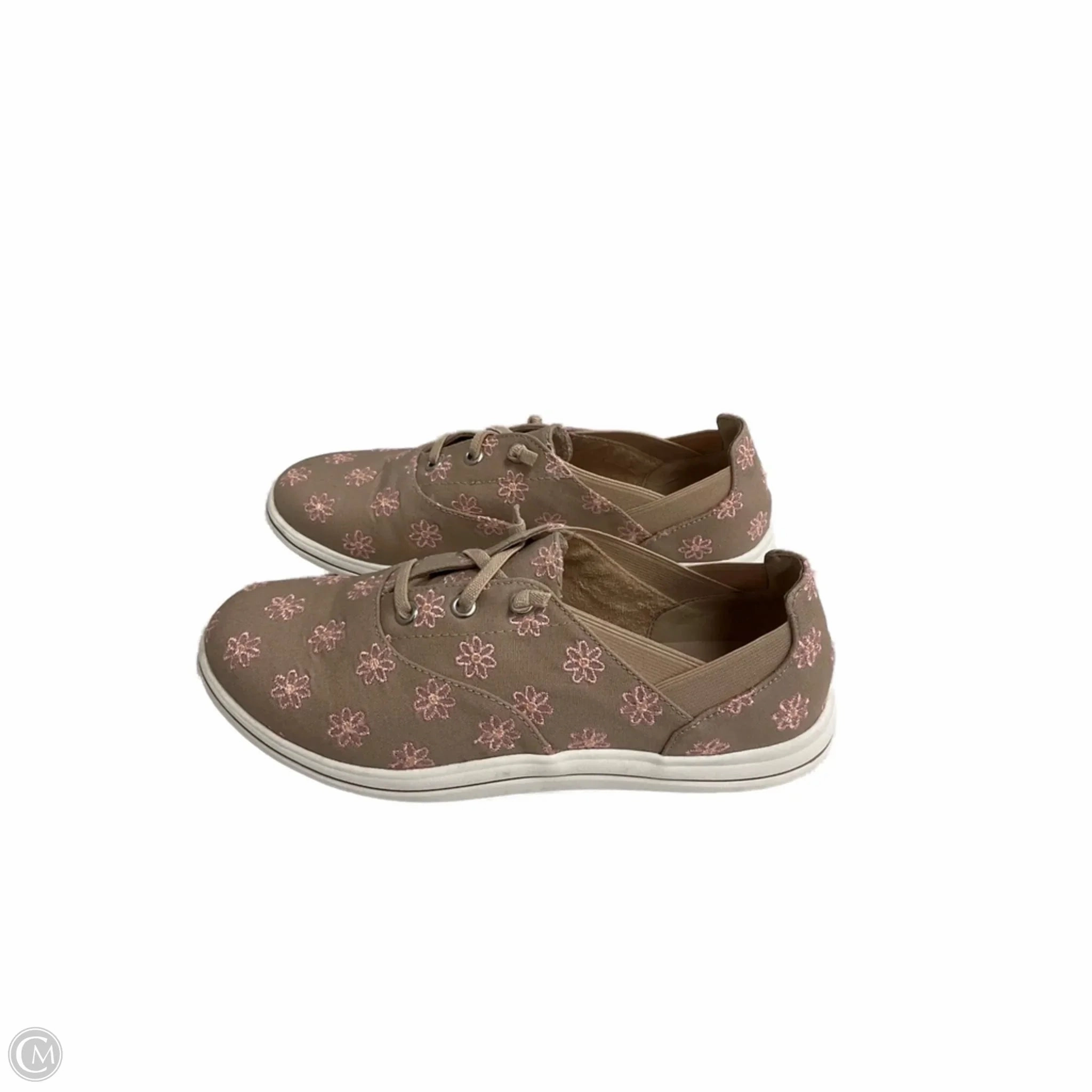 Shoes Flats By Clarks In Floral Print, Size: 7 Leather Footwear