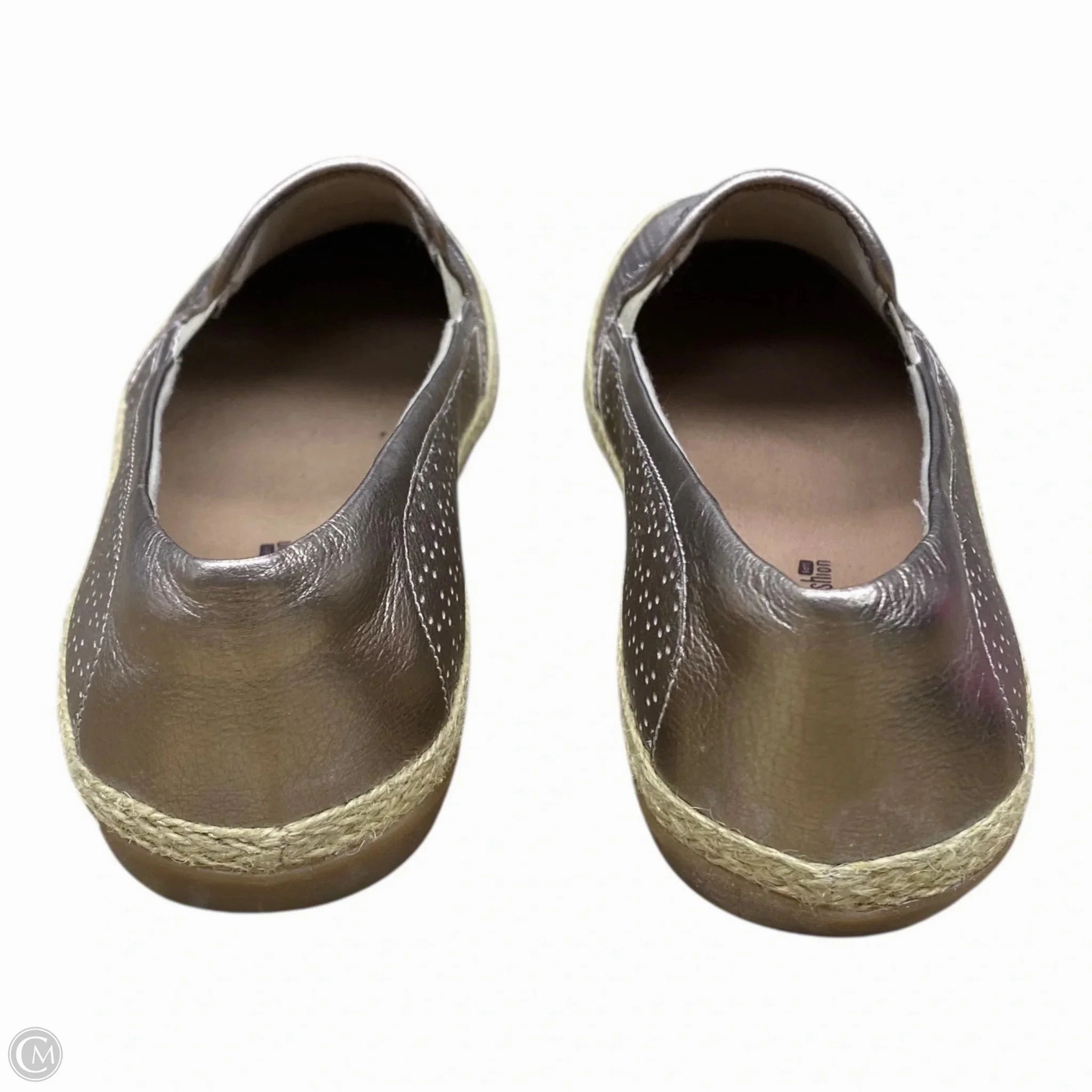 Shoes Flats By Clarks In Gold, Size: 9.5 Leather Footwear
