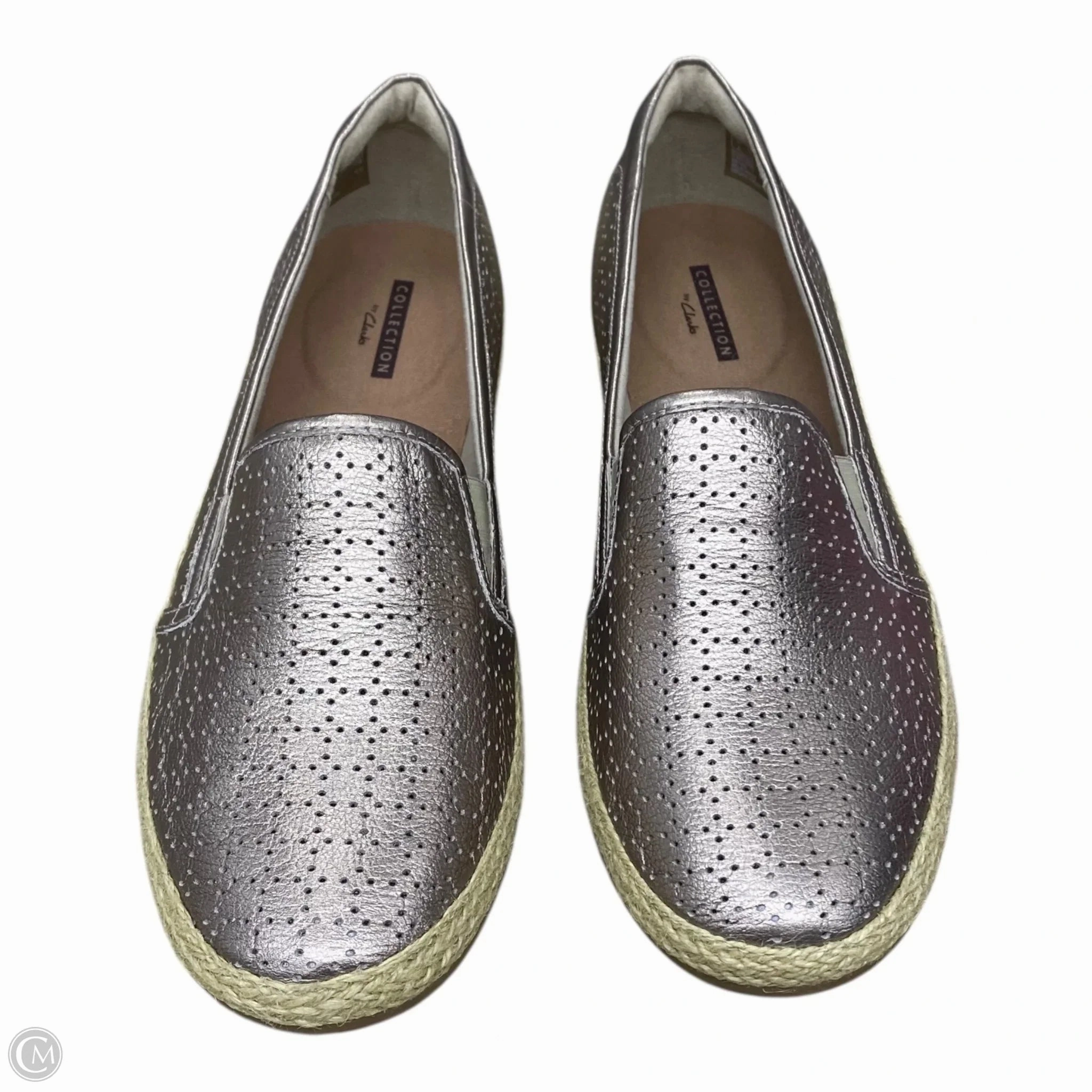 Shoes Flats By Clarks In Gold, Size: 9.5 Leather Footwear