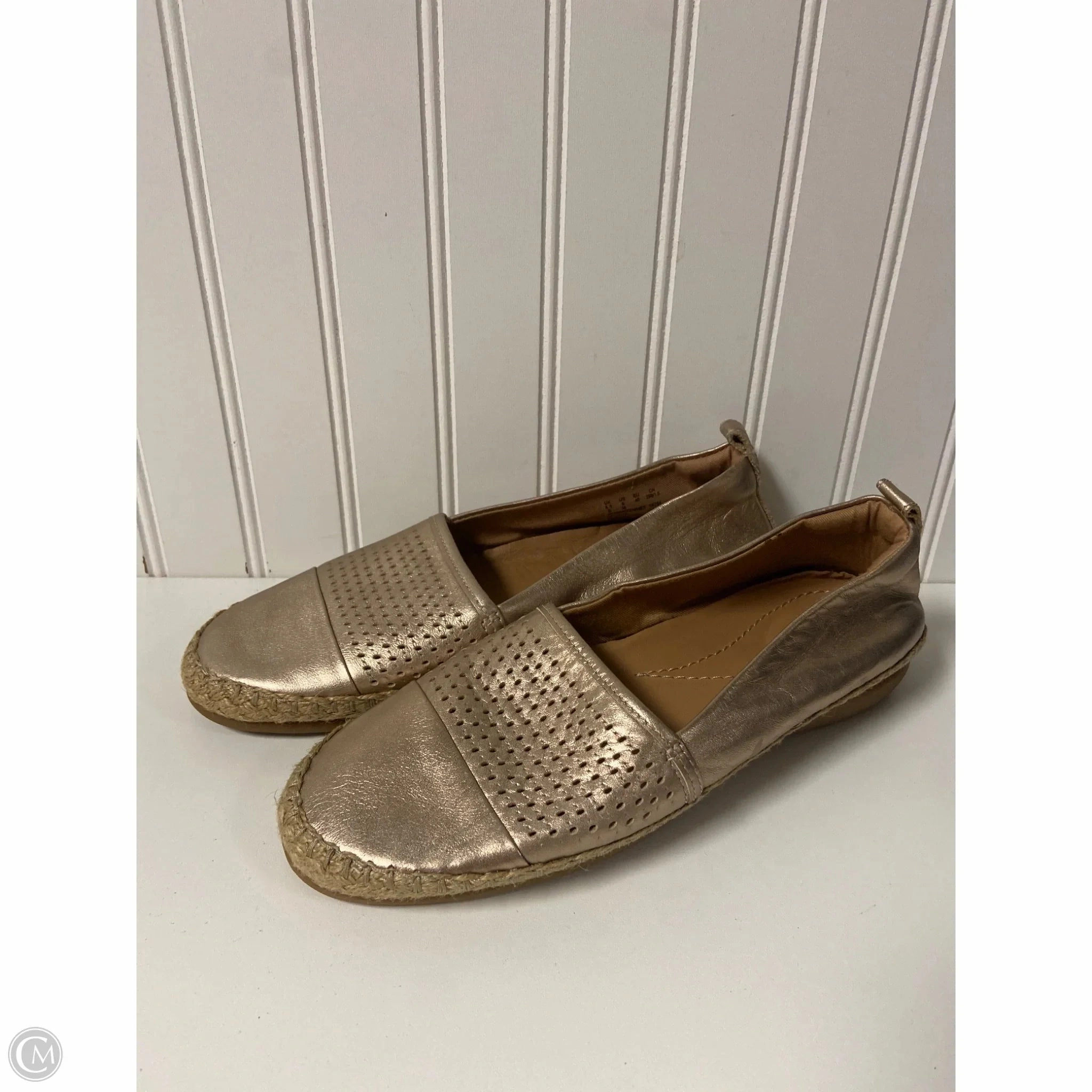 Shoes Flats By Clarks In Gold, Size: 9 Clarks leather shoes for daily wear