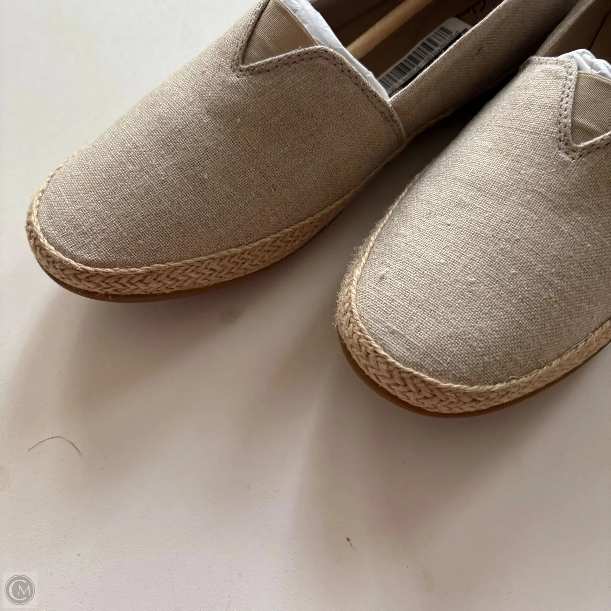 Shoes Flats By Clarks In Grey, Size: 9.5 Leather Footwear