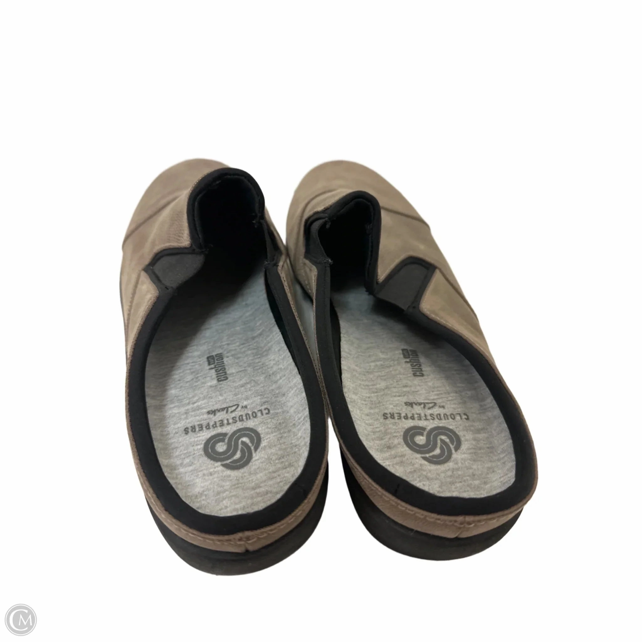 Shoes Flats By Clarks In Grey, Size: 9 Leather Footwear