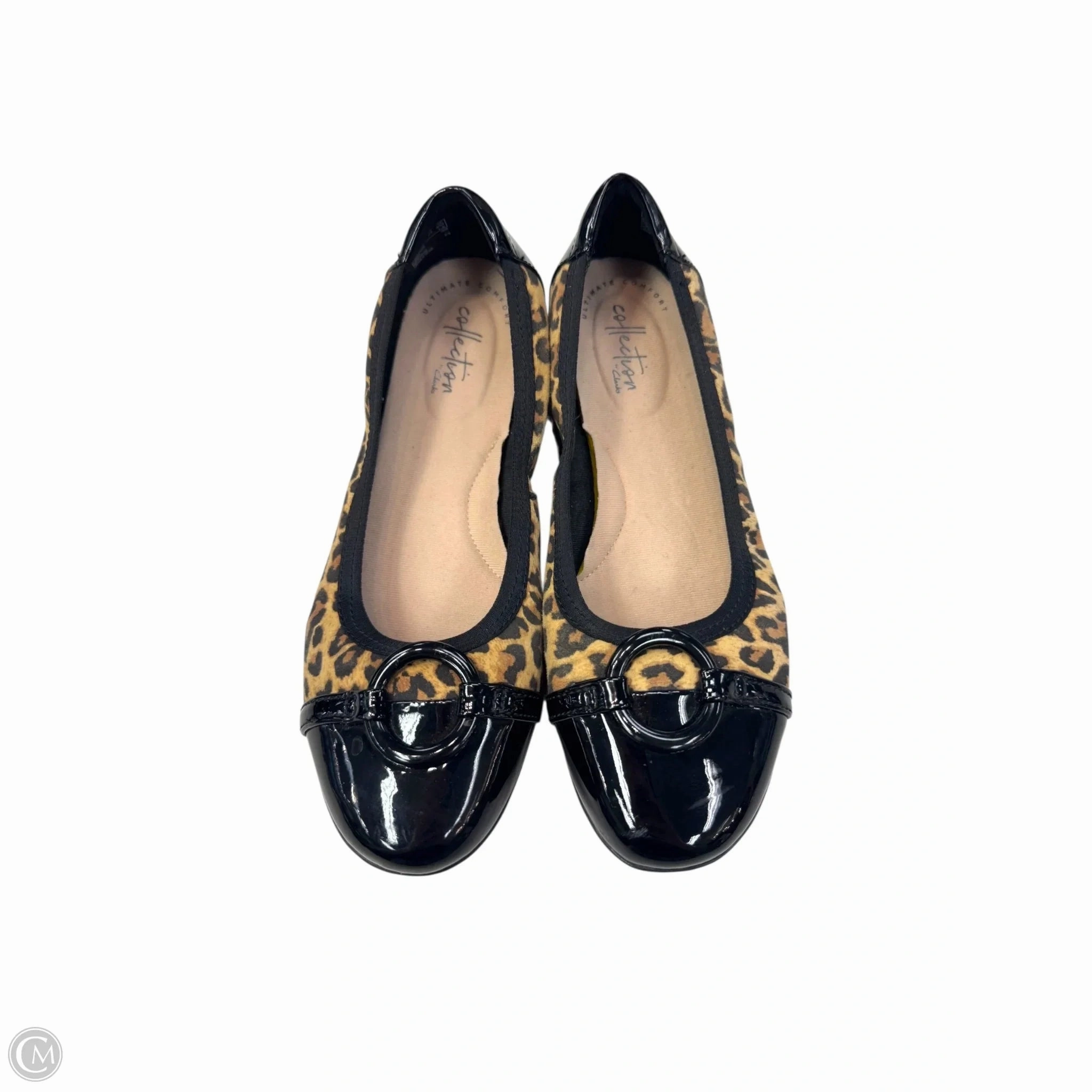 Shoes Flats By Clarks In Leopard Print, Size: 7.5 Leather Footwear