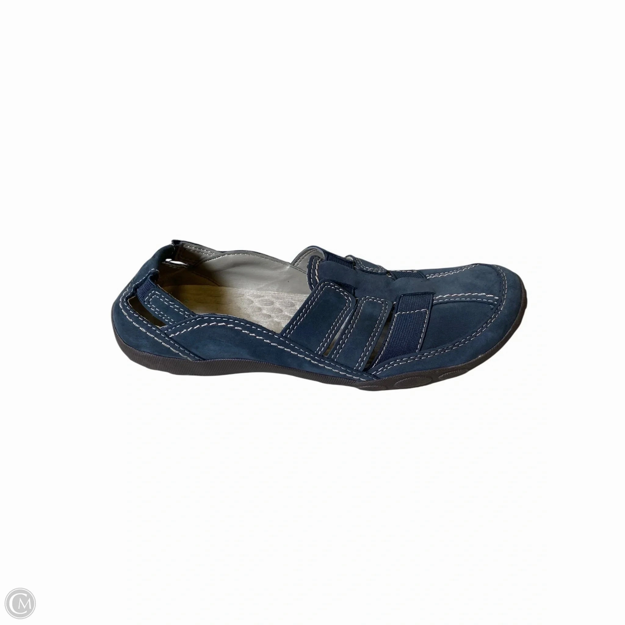 Shoes Flats By Clarks In Navy, Size: 8.5 Clarks leather shoes for daily wear