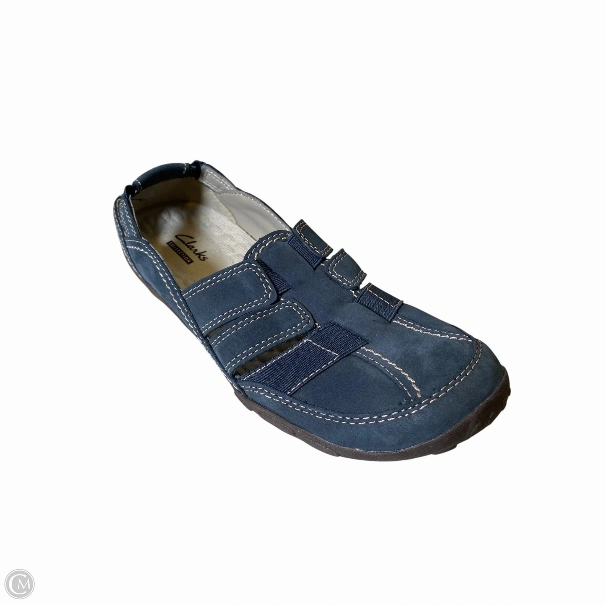 Shoes Flats By Clarks In Navy, Size: 8.5 Leather Footwear