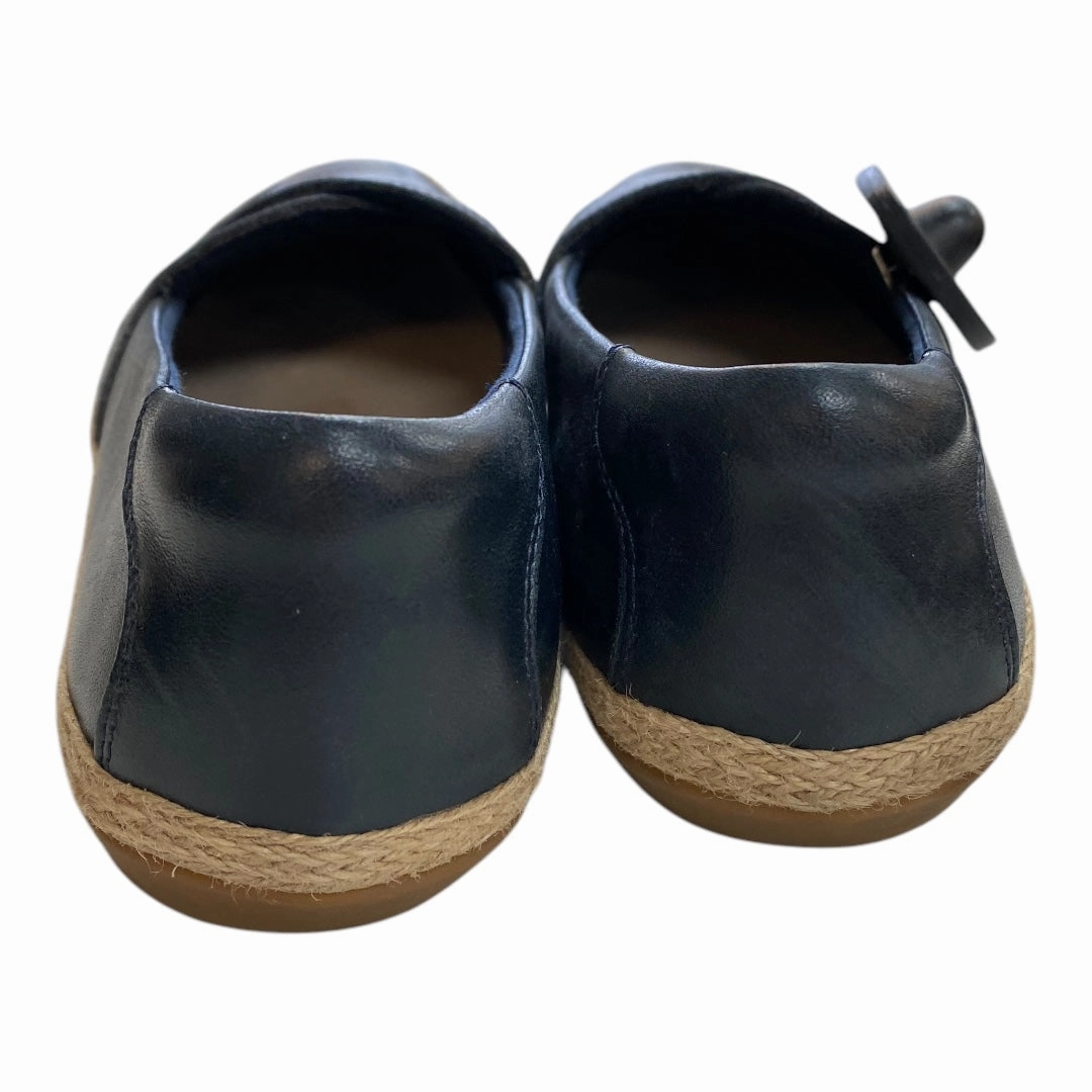 Shoes Flats By Clarks In Navy, Size:8.5 Leather Footwear