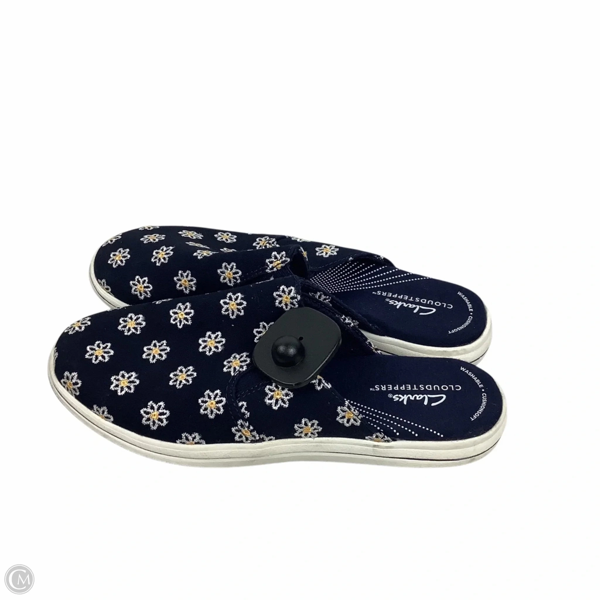 Shoes Flats By Clarks In Navy, Size: 8.5 Leather Footwear