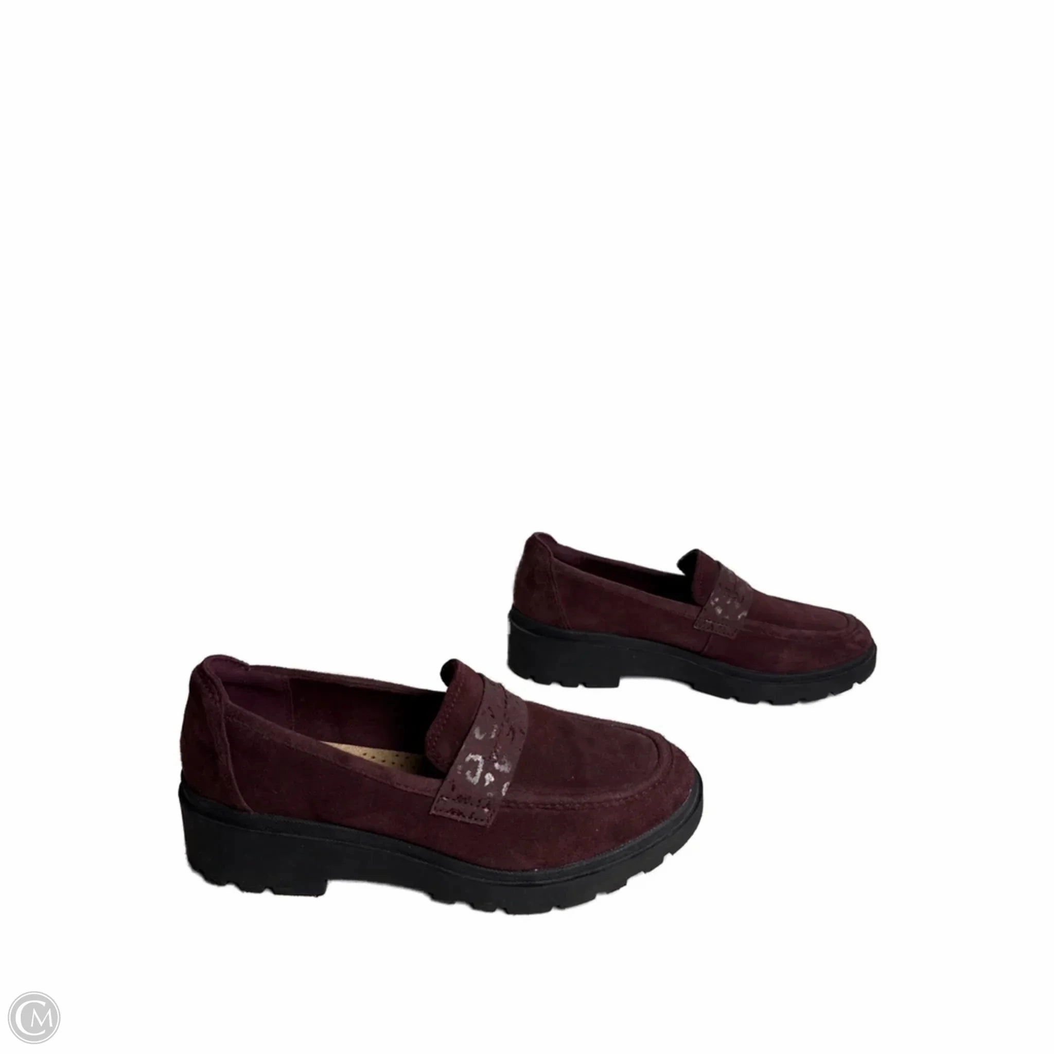 Shoes Flats By Clarks In Purple, Size: 8.5 Leather Footwear