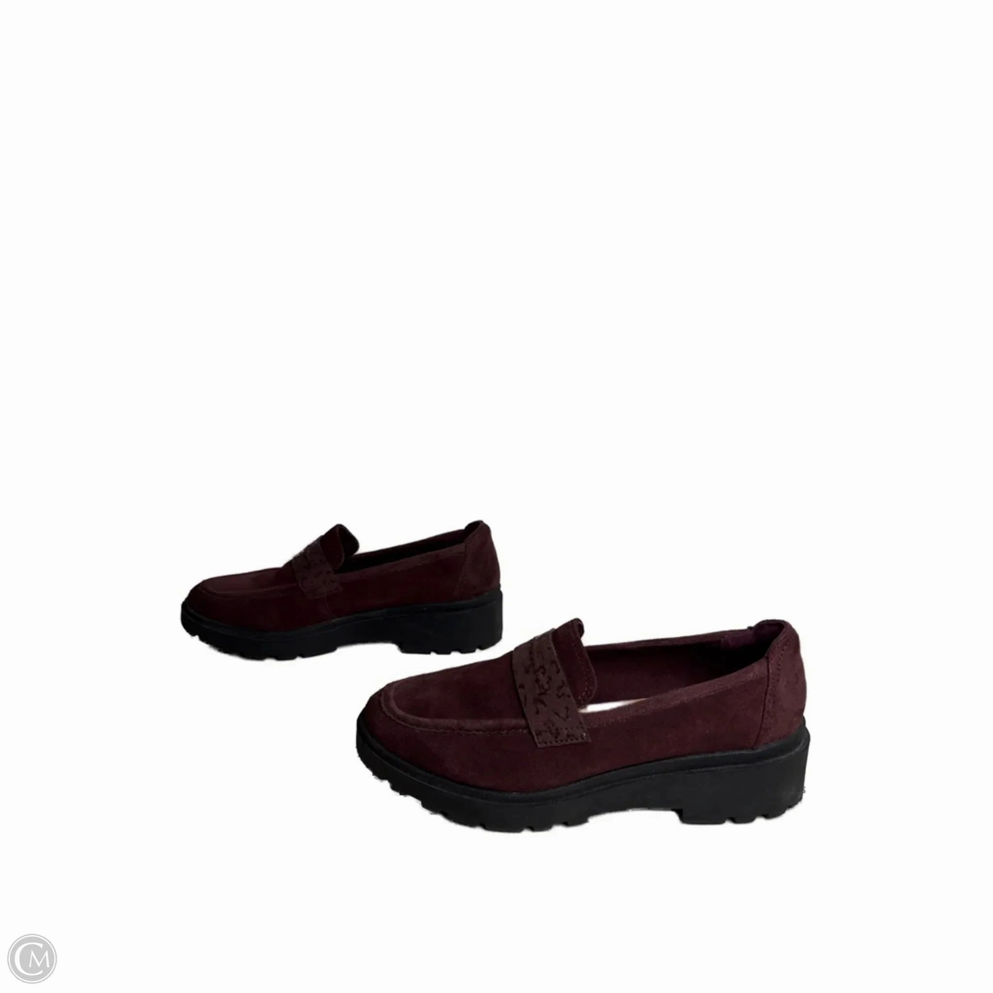 Shoes Flats By Clarks In Purple, Size: 8.5 Leather Footwear
