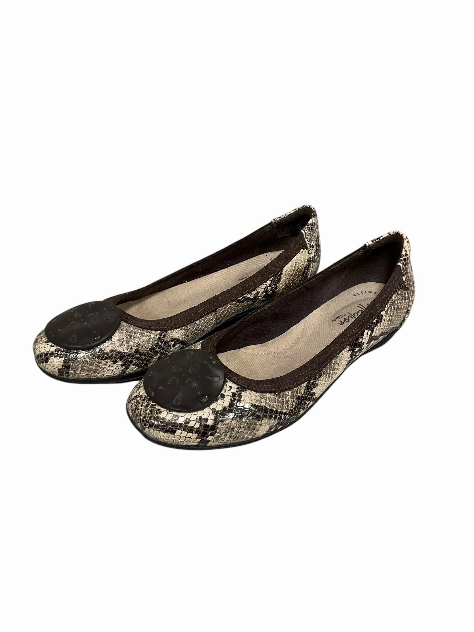 Shoes Flats By Clarks In Snakeskin Print, Size: 6 Clarks leather shoes for daily wear