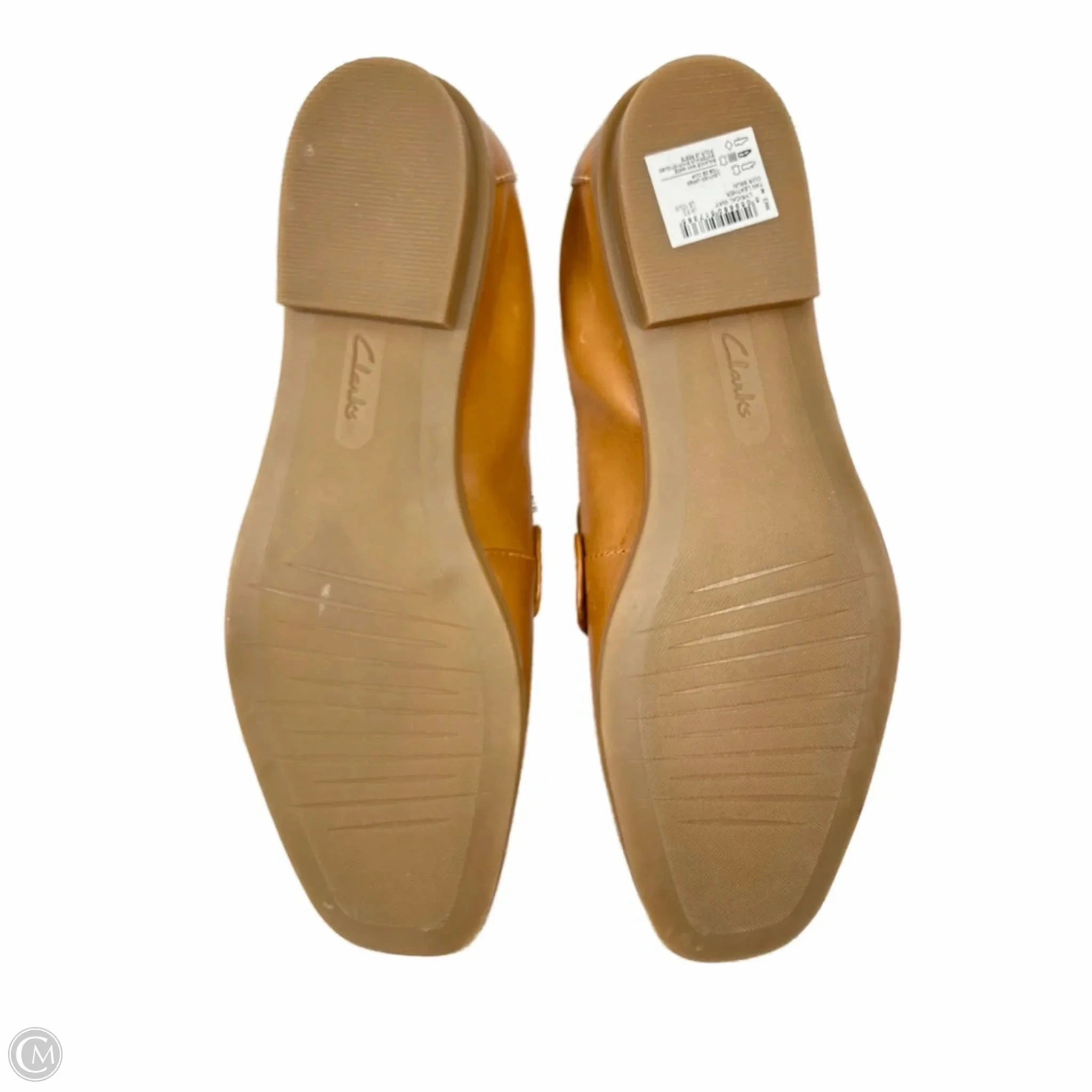 Shoes Flats By Clarks In Tan, Size: 10.5 Leather Footwear