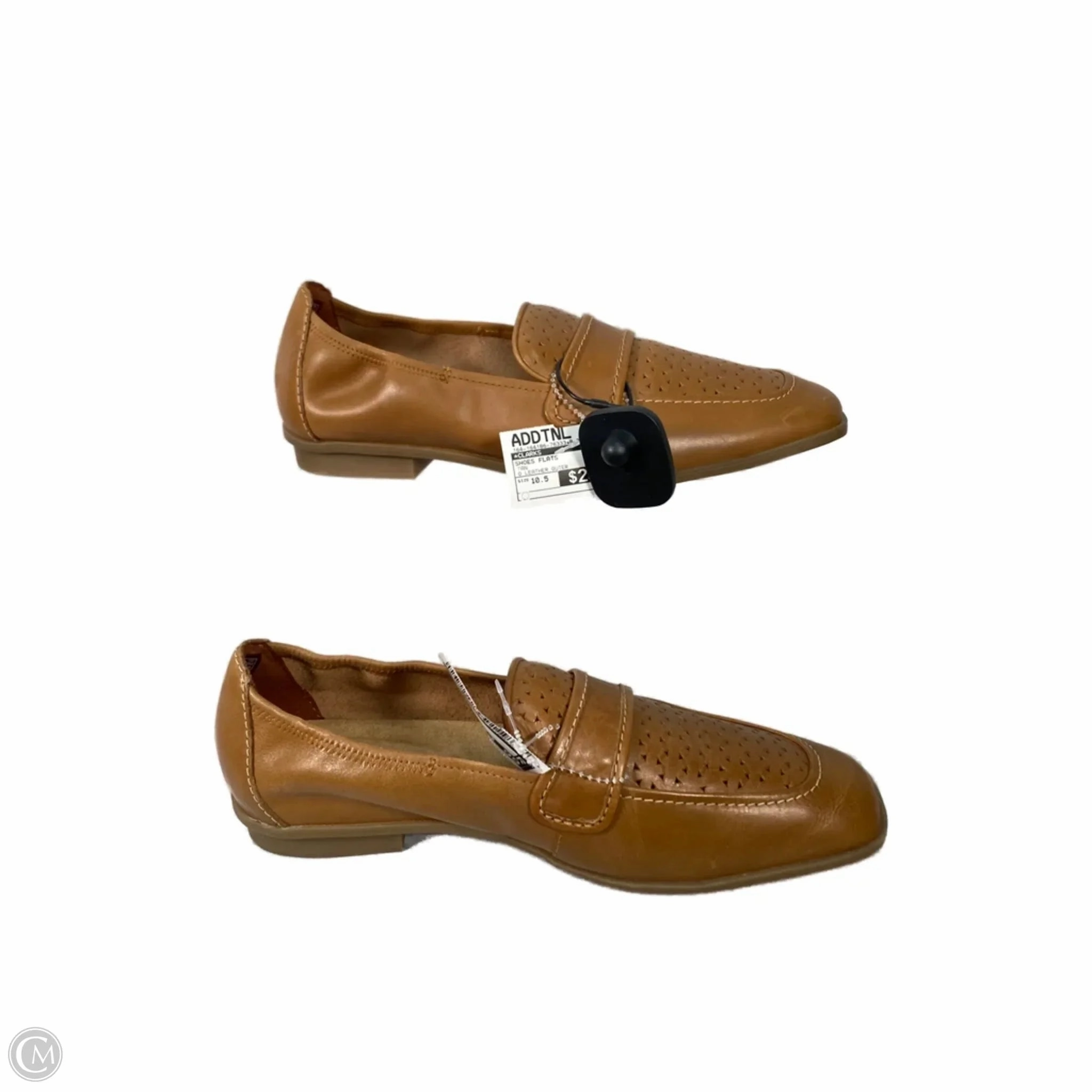 Shoes Flats By Clarks In Tan, Size: 10.5 Leather Footwear
