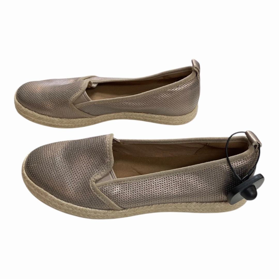 Shoes Flats By Clarks In Taupe, Size:8 Leather Footwear