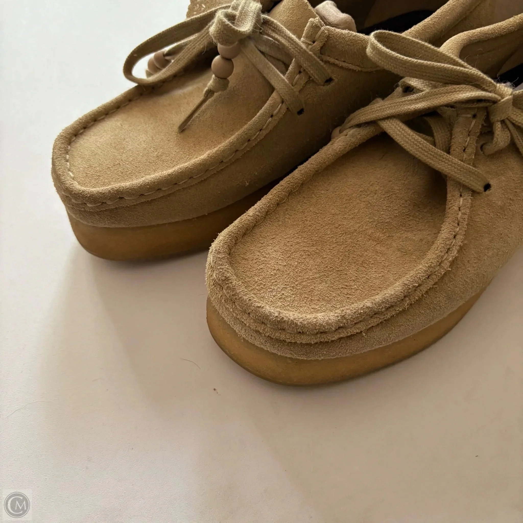 Shoes Heels Block By Clarks In Beige, Size: 7.5 Leather Footwear