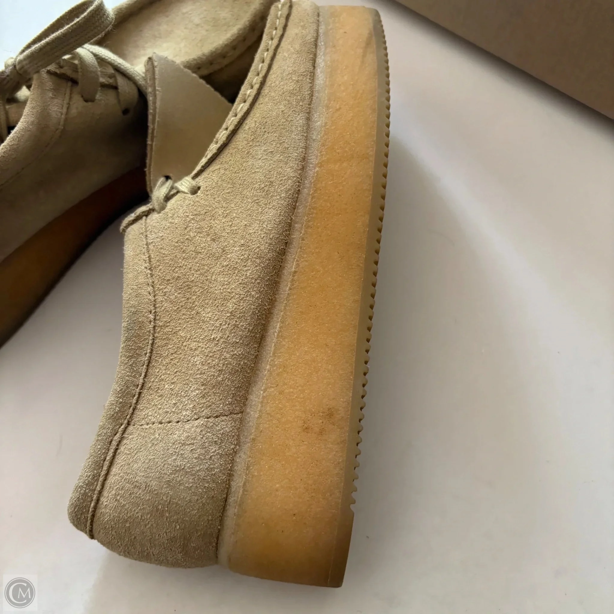 Shoes Heels Block By Clarks In Beige, Size: 7.5 Leather Footwear