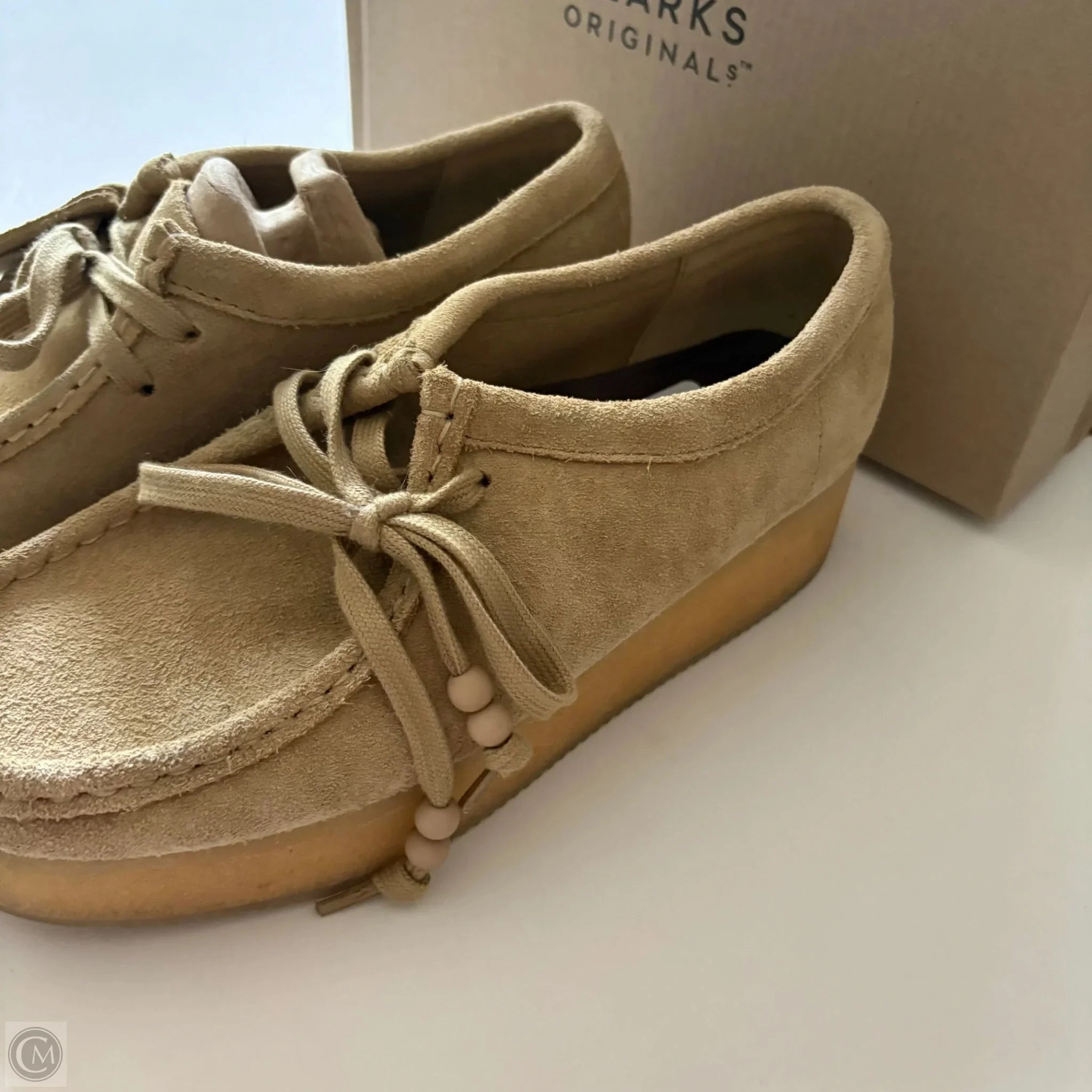 Shoes Heels Block By Clarks In Beige, Size: 7.5 Leather Footwear