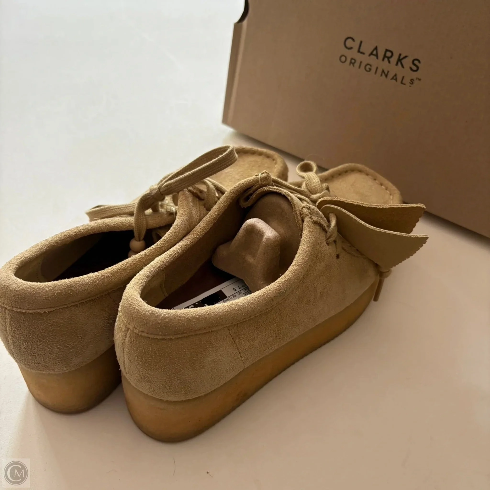 Shoes Heels Block By Clarks In Beige, Size: 7.5 Leather Footwear