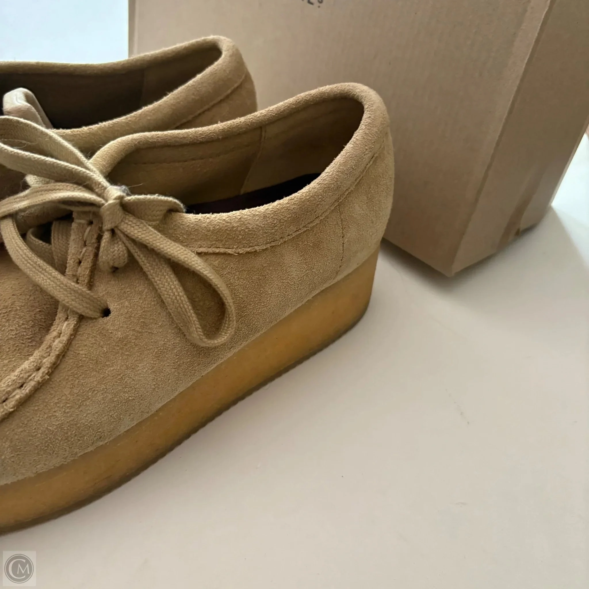 Shoes Heels Block By Clarks In Beige, Size: 7.5 Leather Footwear