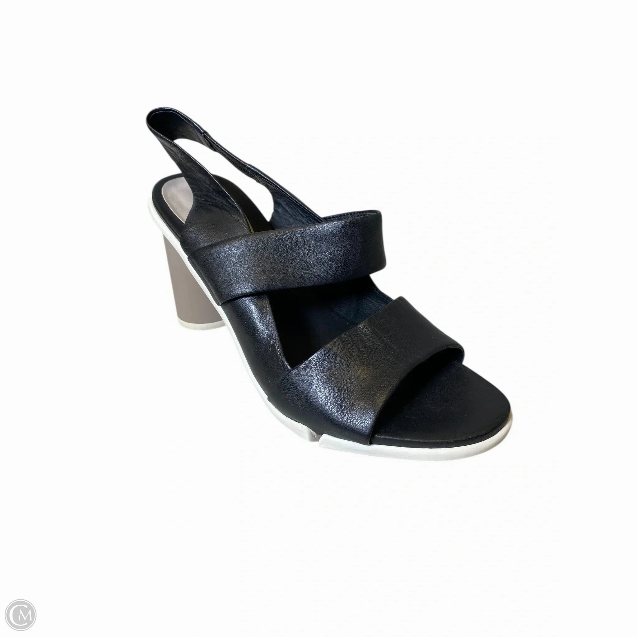 Shoes Heels Block By Clarks In Black & White, Size: 9 Leather Footwear