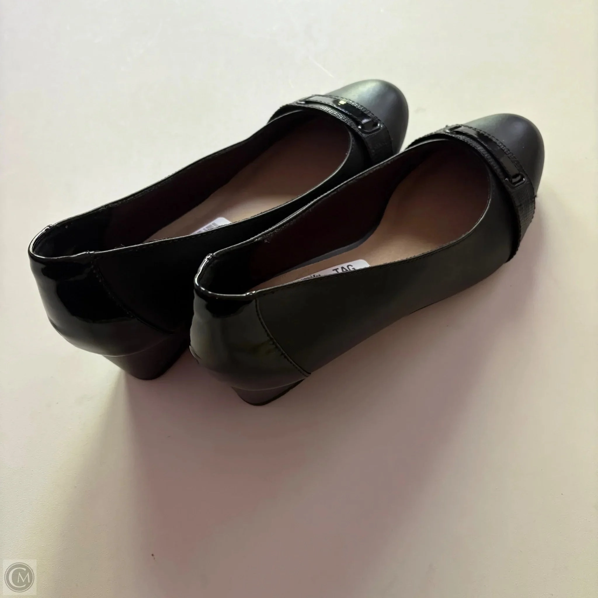Shoes Heels Block By Clarks In Black, Size: 10 Leather Footwear