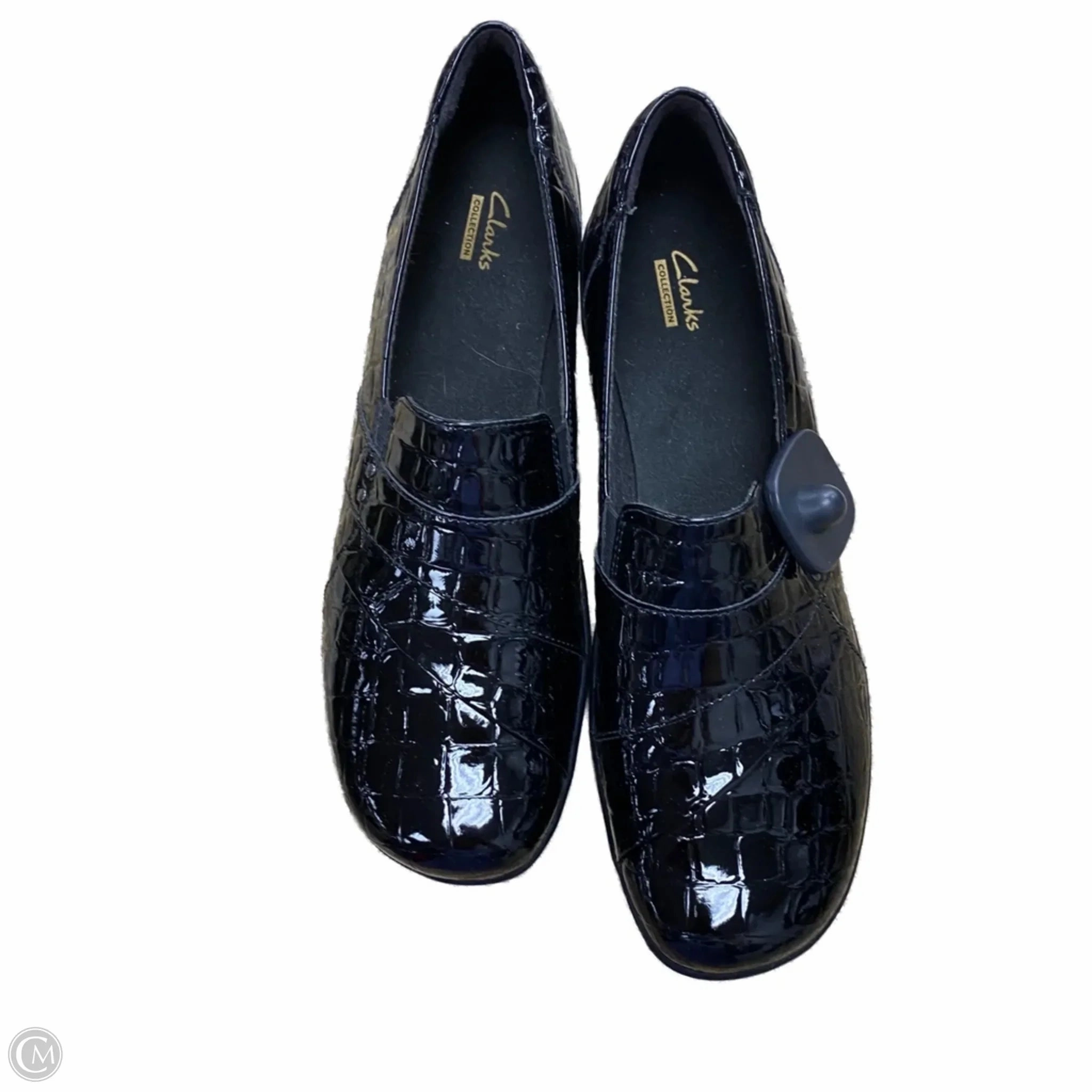 Shoes Heels Block By Clarks In Black, Size: 12 Leather Footwear