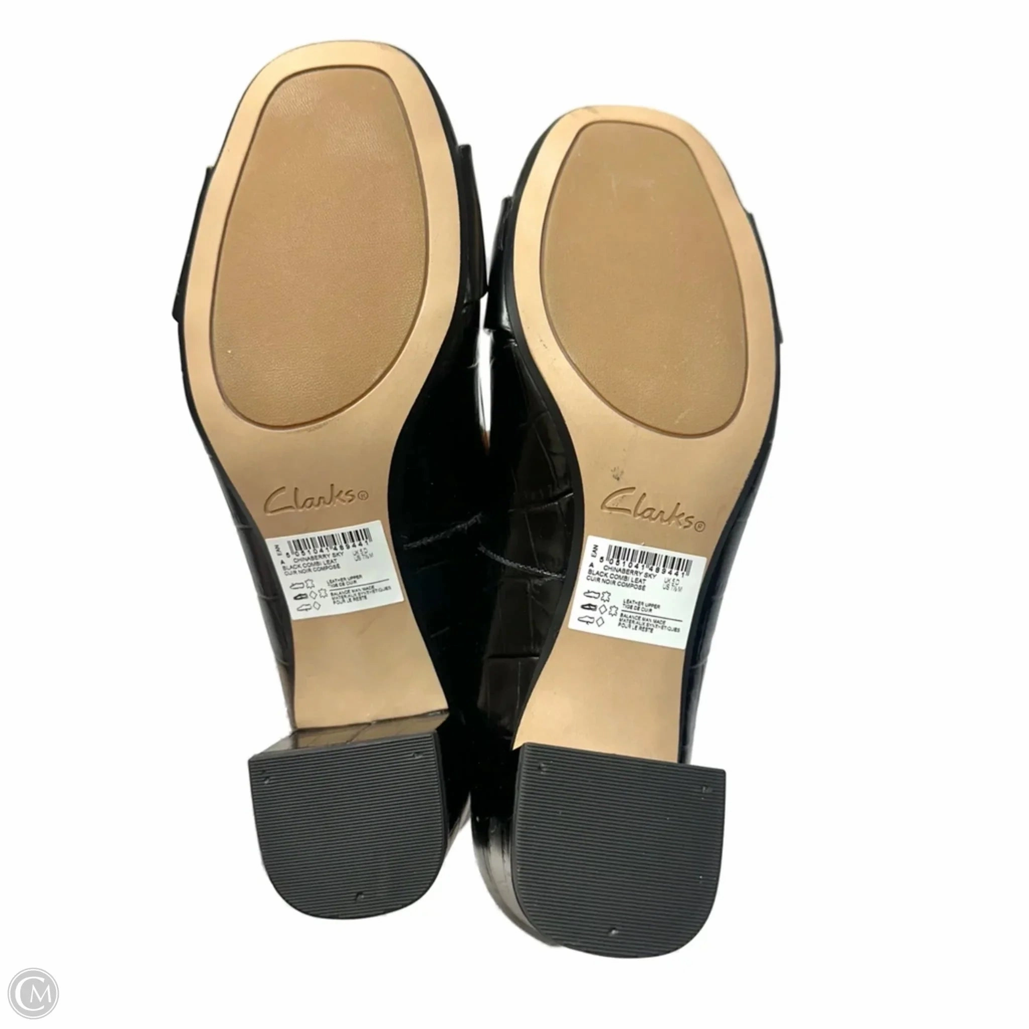 Shoes Heels Block By Clarks In Black, Size: 7.5 Leather Footwear