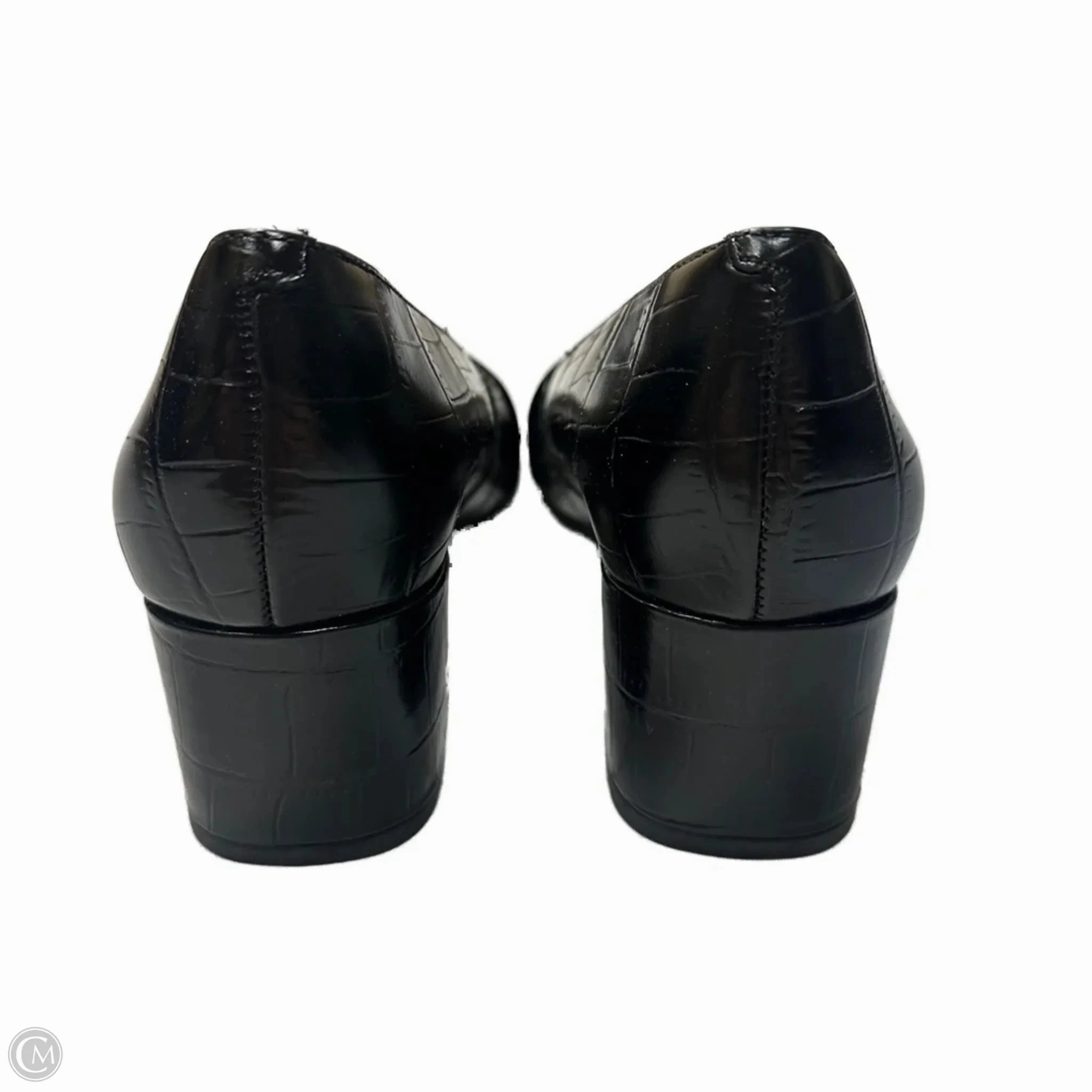 Shoes Heels Block By Clarks In Black, Size: 7.5 Leather Footwear