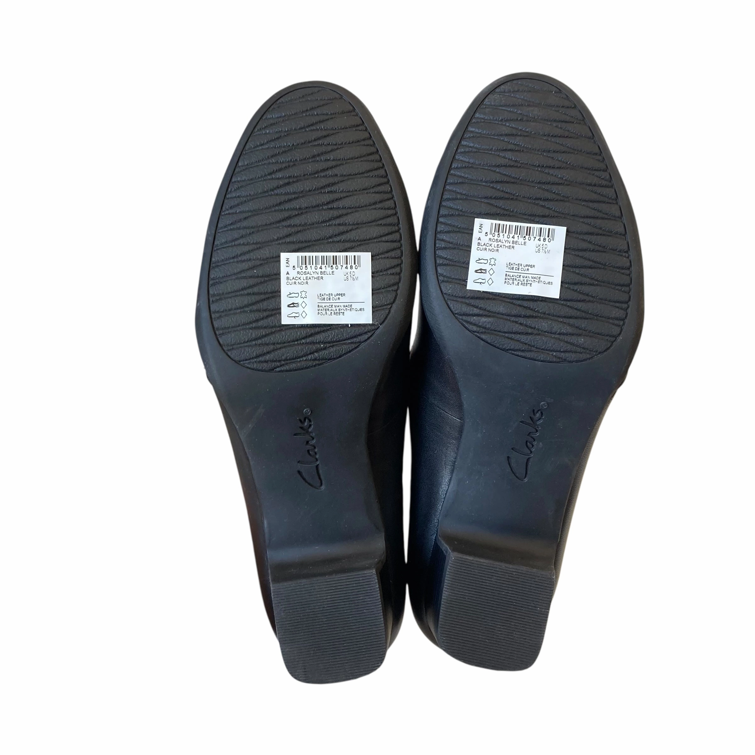 Shoes Heels Block By Clarks In Black, Size:7.5 Leather Footwear