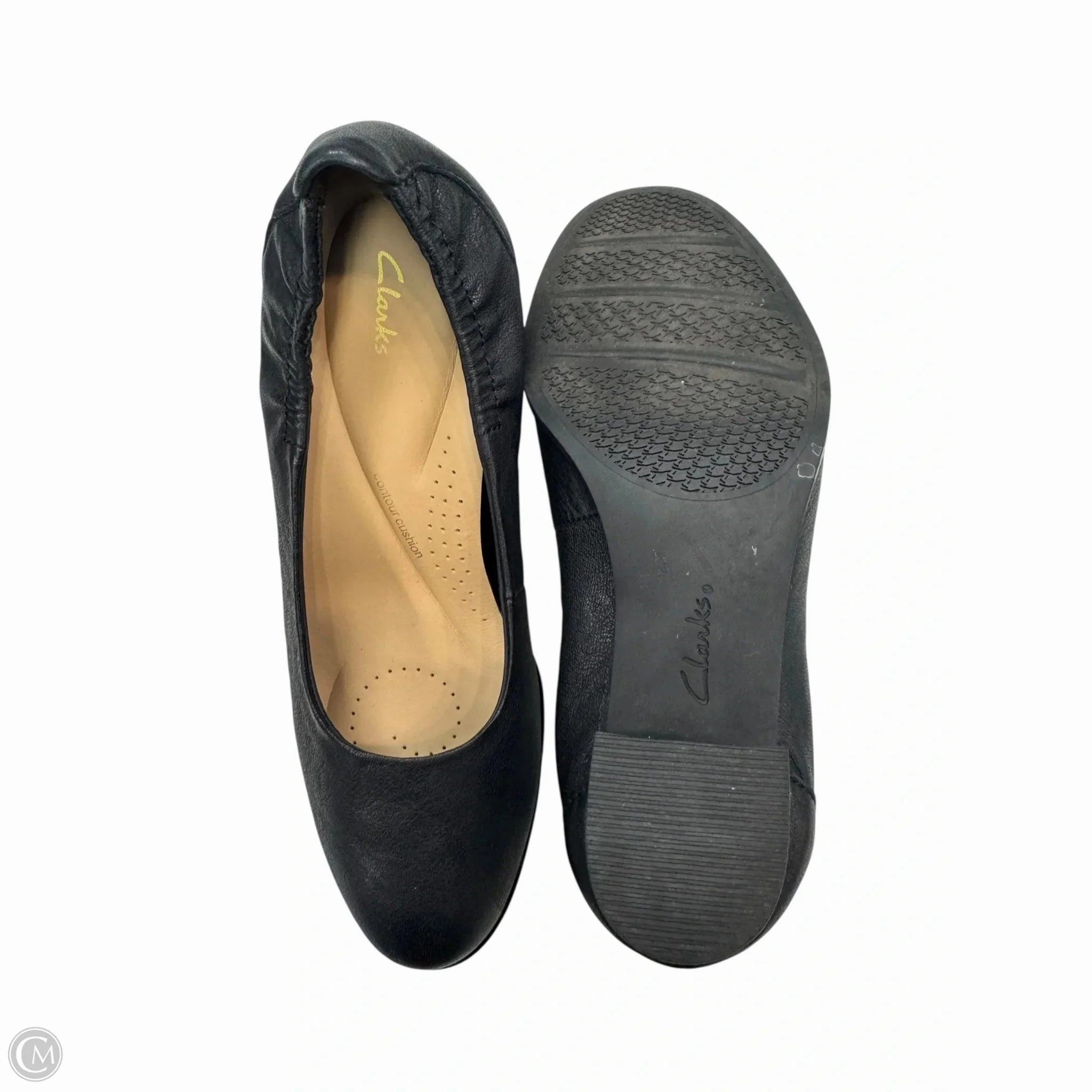 Shoes Heels Block By Clarks In Black, Size: 7.5 Leather Footwear