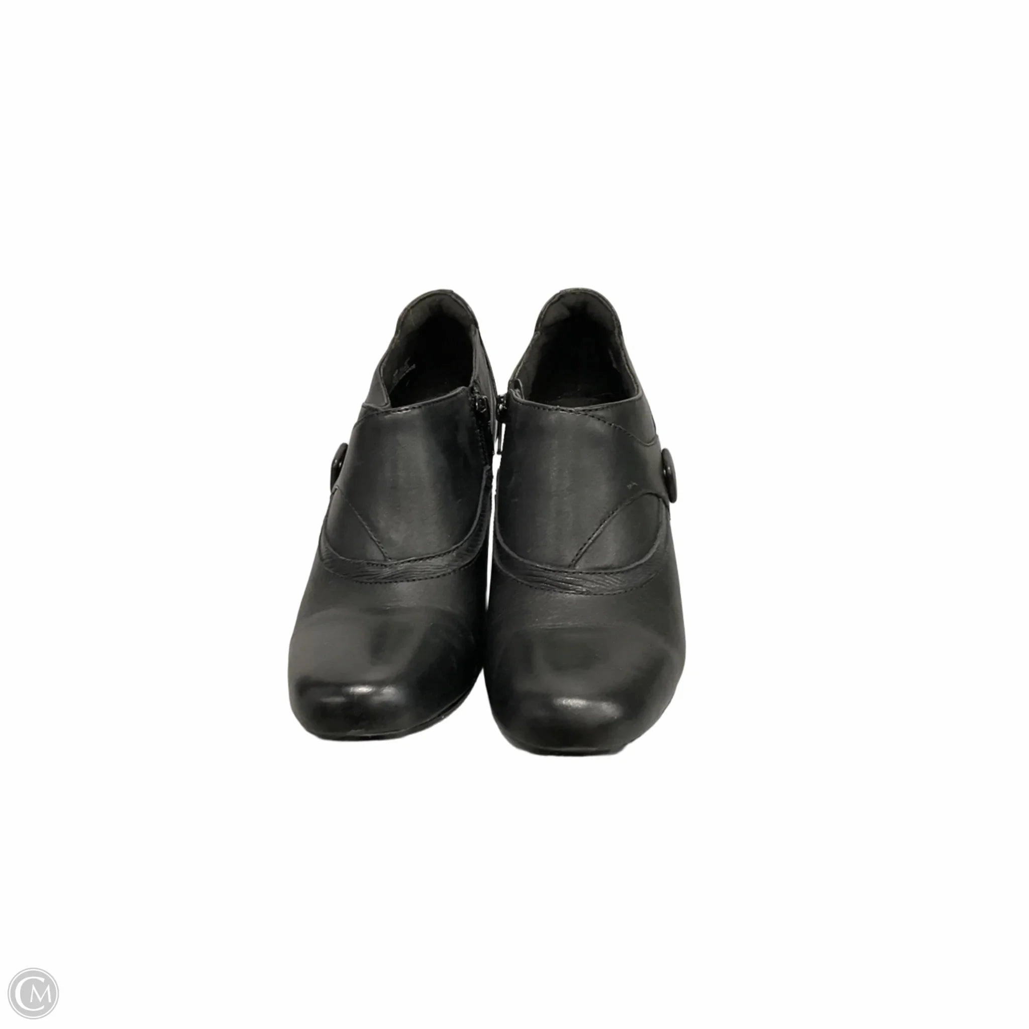 Shoes Heels Block By Clarks In Black, Size: 7.5 Leather Footwear