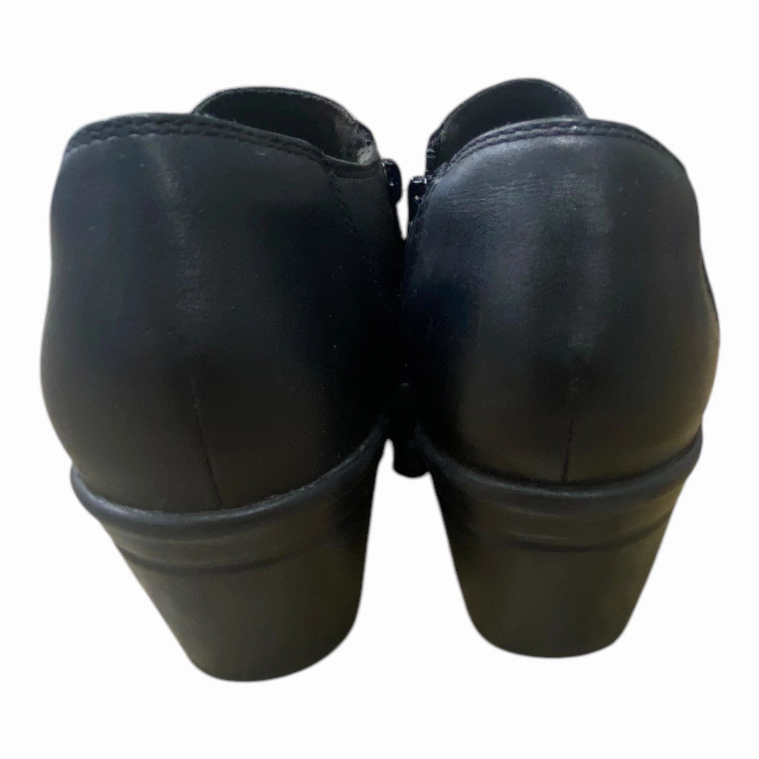 Shoes Heels Block By Clarks In Black, Size: 7 Leather Footwear
