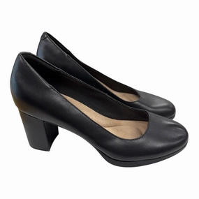 Shoes Heels Block By Clarks In Black, Size:9 Clarks leather shoes for daily wear