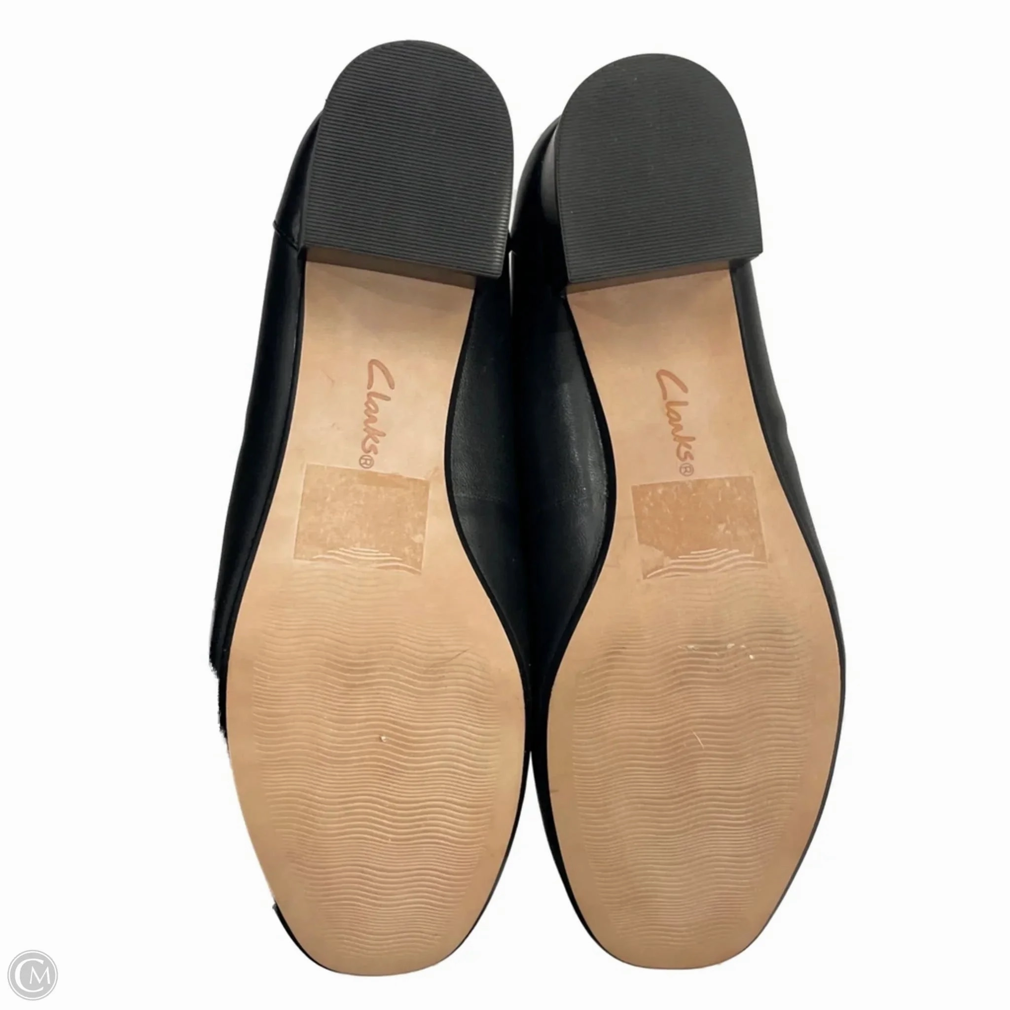 Shoes Heels Block By Clarks In Black, Size: 9 Leather Footwear