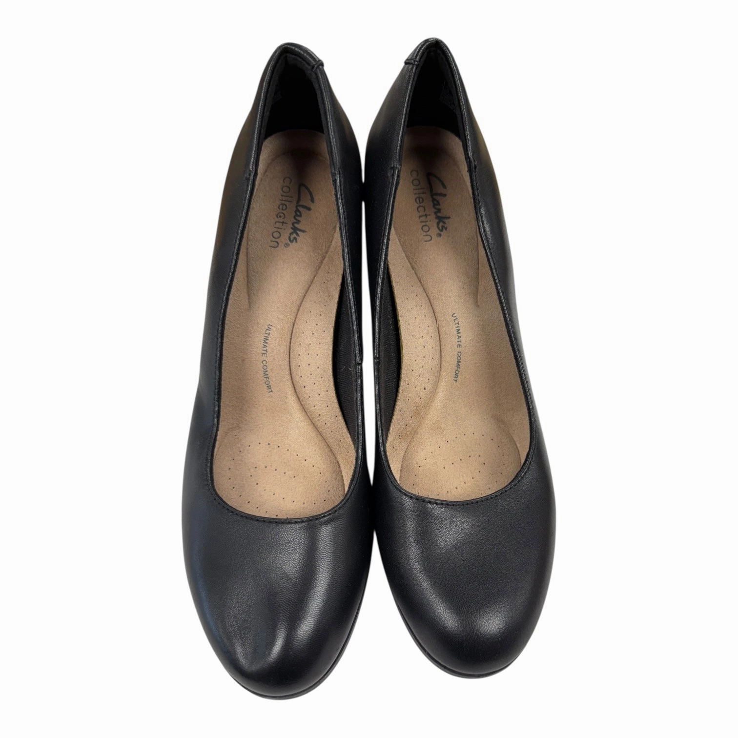 Shoes Heels Block By Clarks In Black, Size:9 Leather Footwear