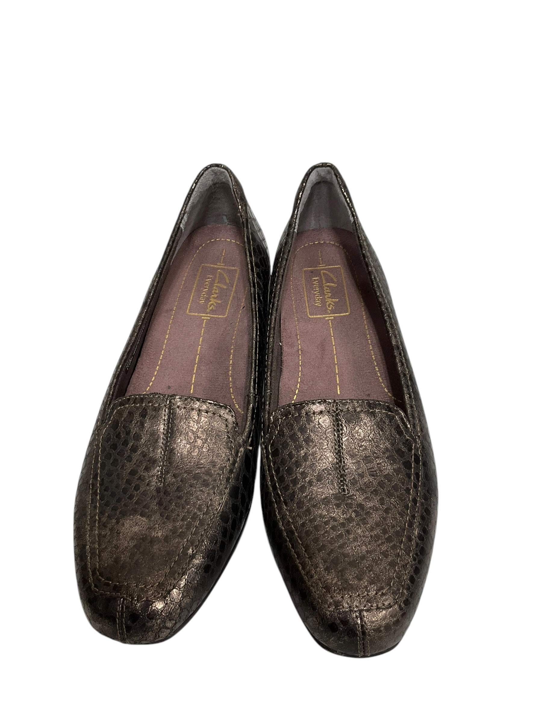 Shoes Heels Block By Clarks In Brown, Size: 6.5 Leather Footwear