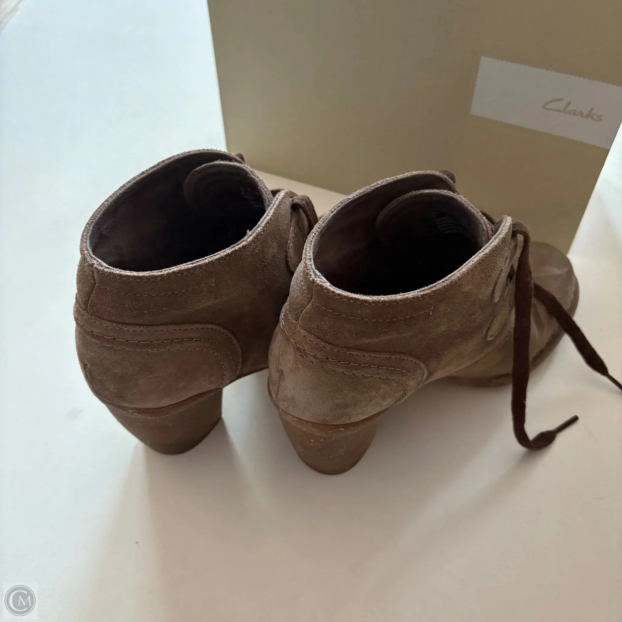 Shoes Heels Block By Clarks In Brown, Size: 7 Leather Footwear