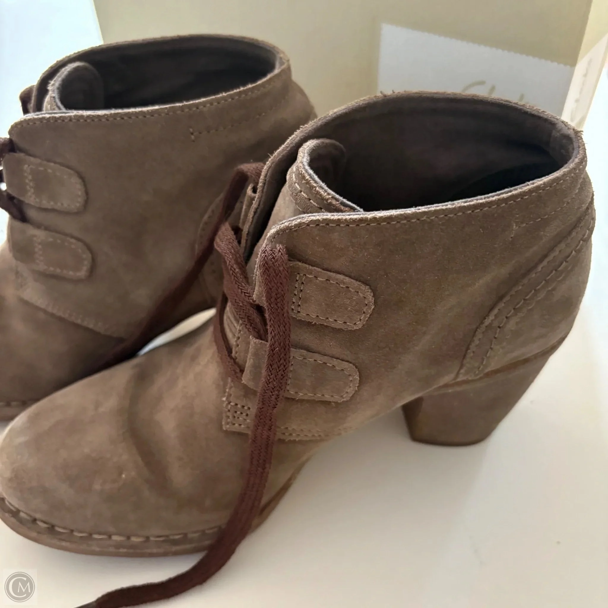 Shoes Heels Block By Clarks In Brown, Size: 7 Leather Footwear
