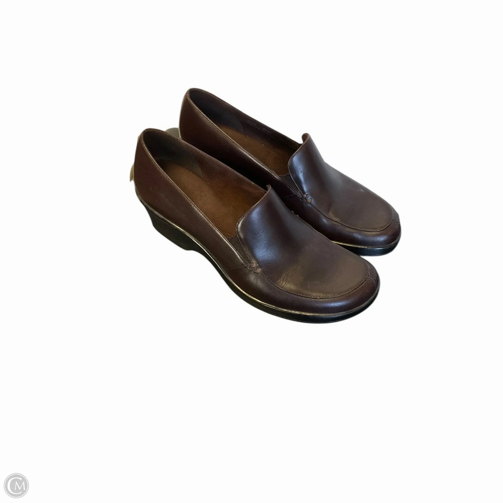 Shoes Heels Block By Clarks In Brown, Size: 8.5 Leather Footwear