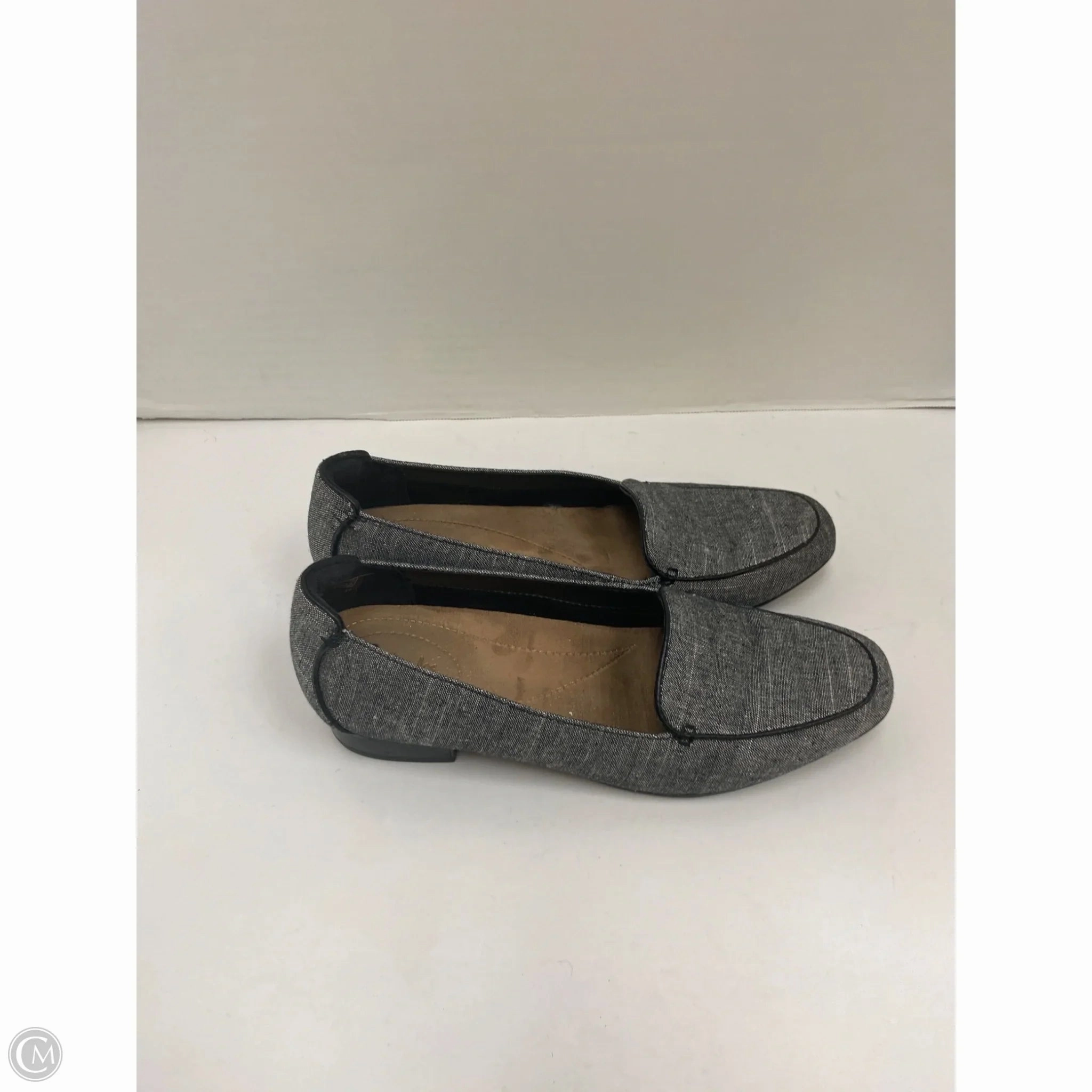 Shoes Heels Block By Clarks In Grey, Size: 7.5 Leather Footwear