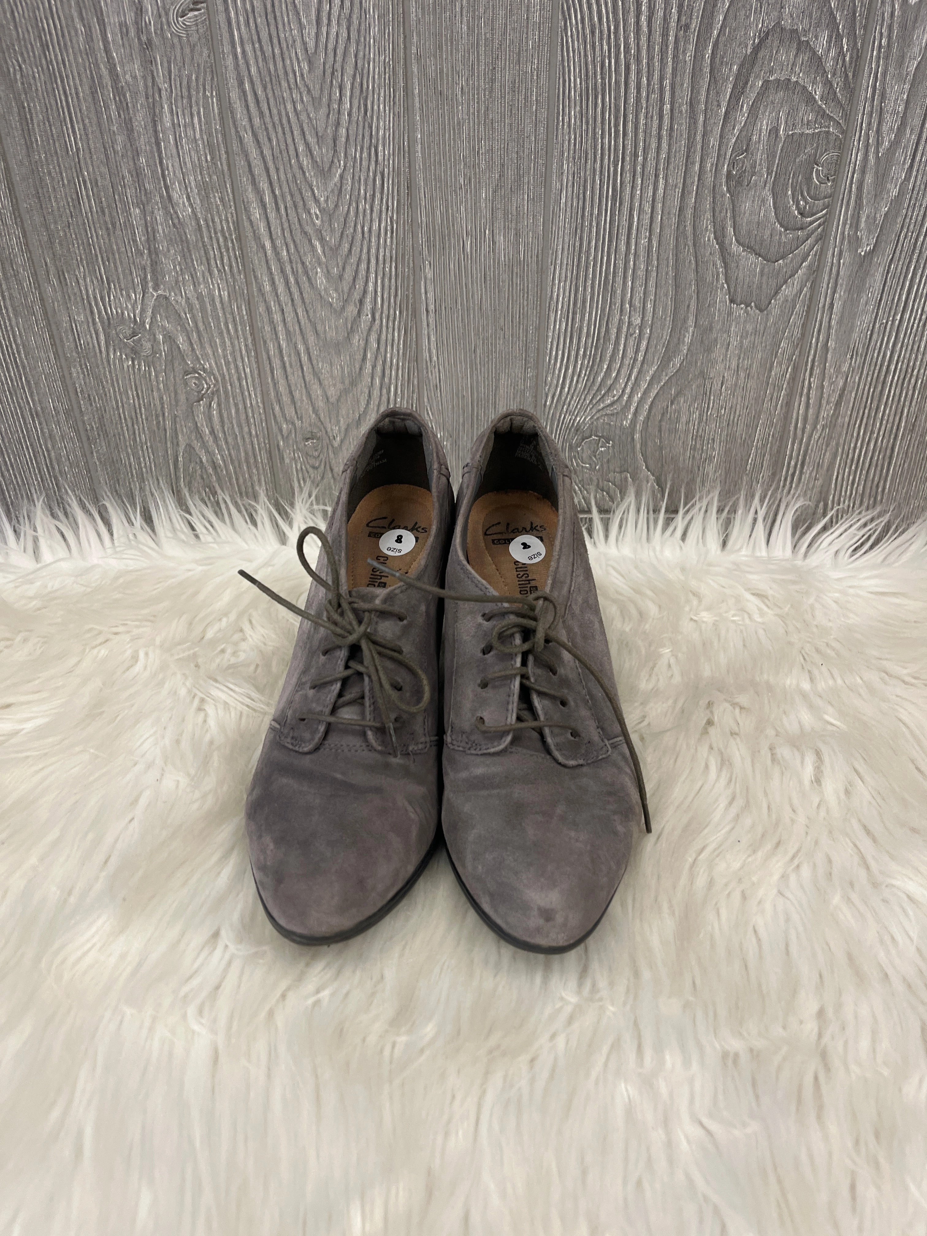 Shoes Heels Block By Clarks In Grey, Size: 8 Clarks leather shoes for daily wear