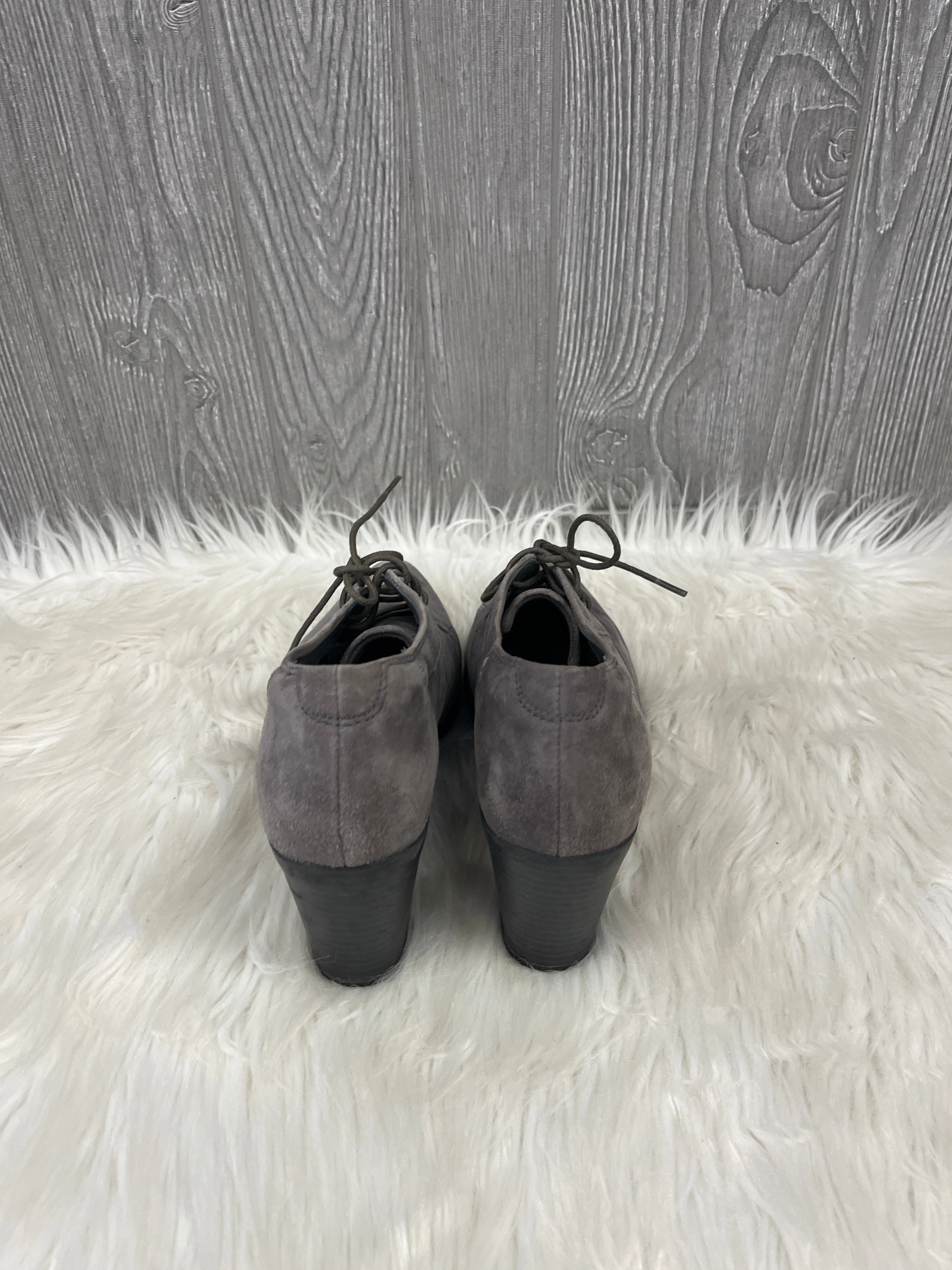Shoes Heels Block By Clarks In Grey, Size: 8 Leather Footwear