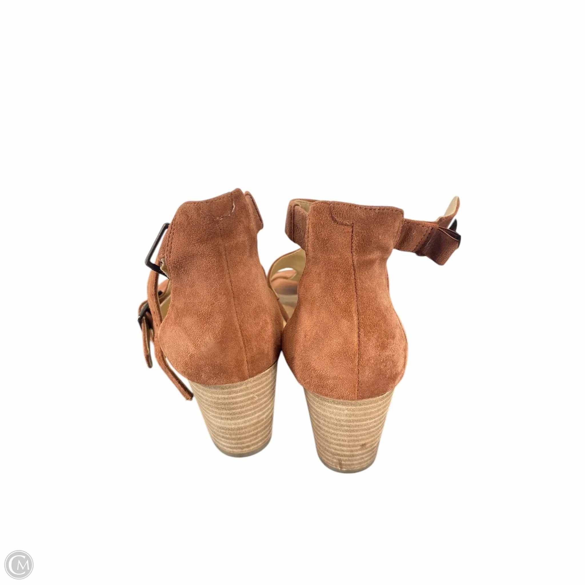 Shoes Heels Block By Clarks In Maroon, Size: 8.5 Leather Footwear