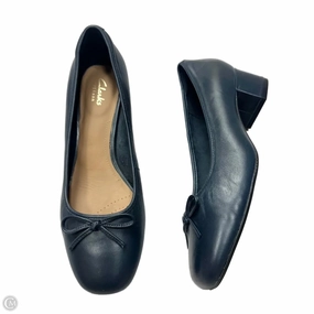 Shoes Heels Block By Clarks In Navy, Size: 9 Clarks leather shoes for daily wear