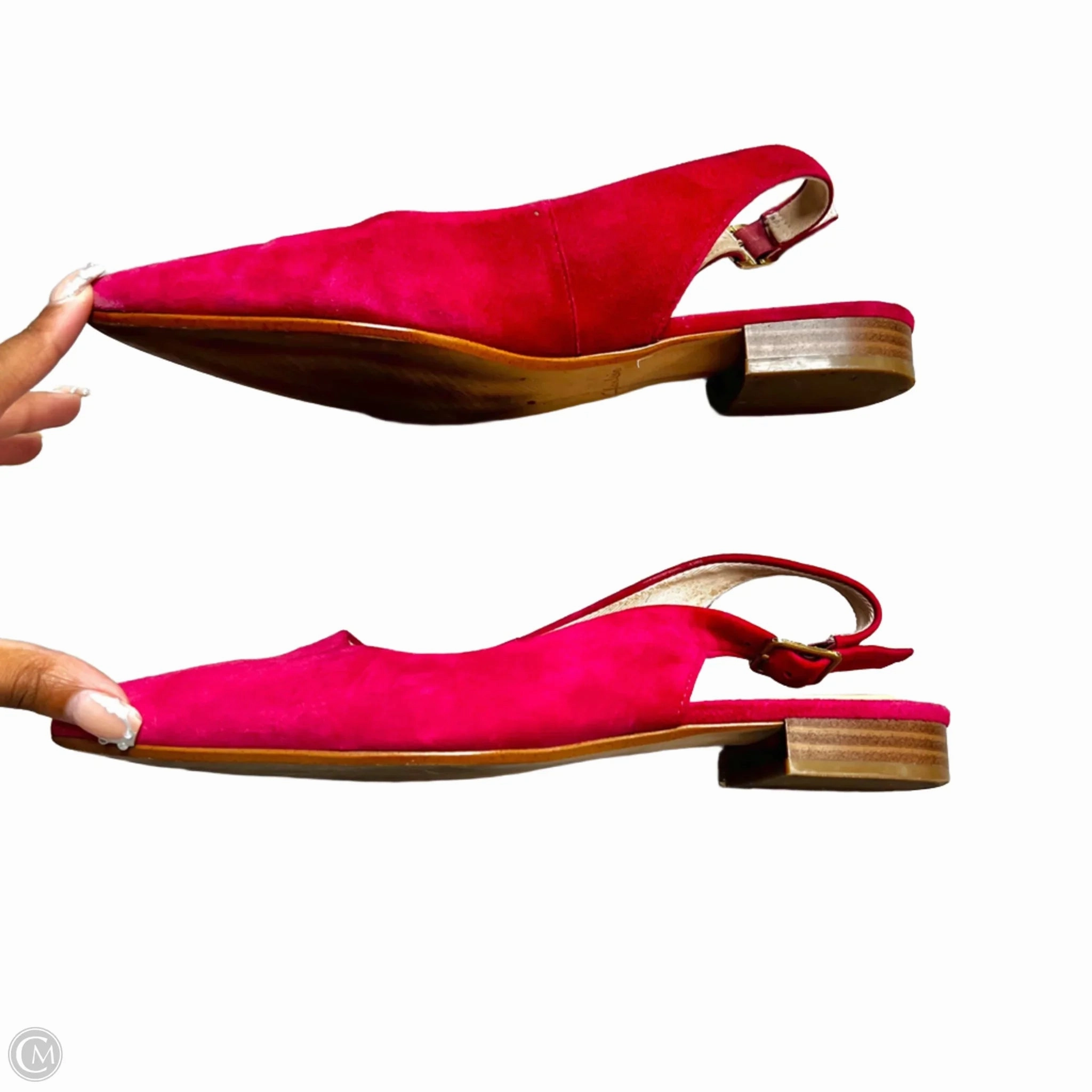Shoes Heels Block By Clarks In Pink, Size: 7.5 Leather Footwear