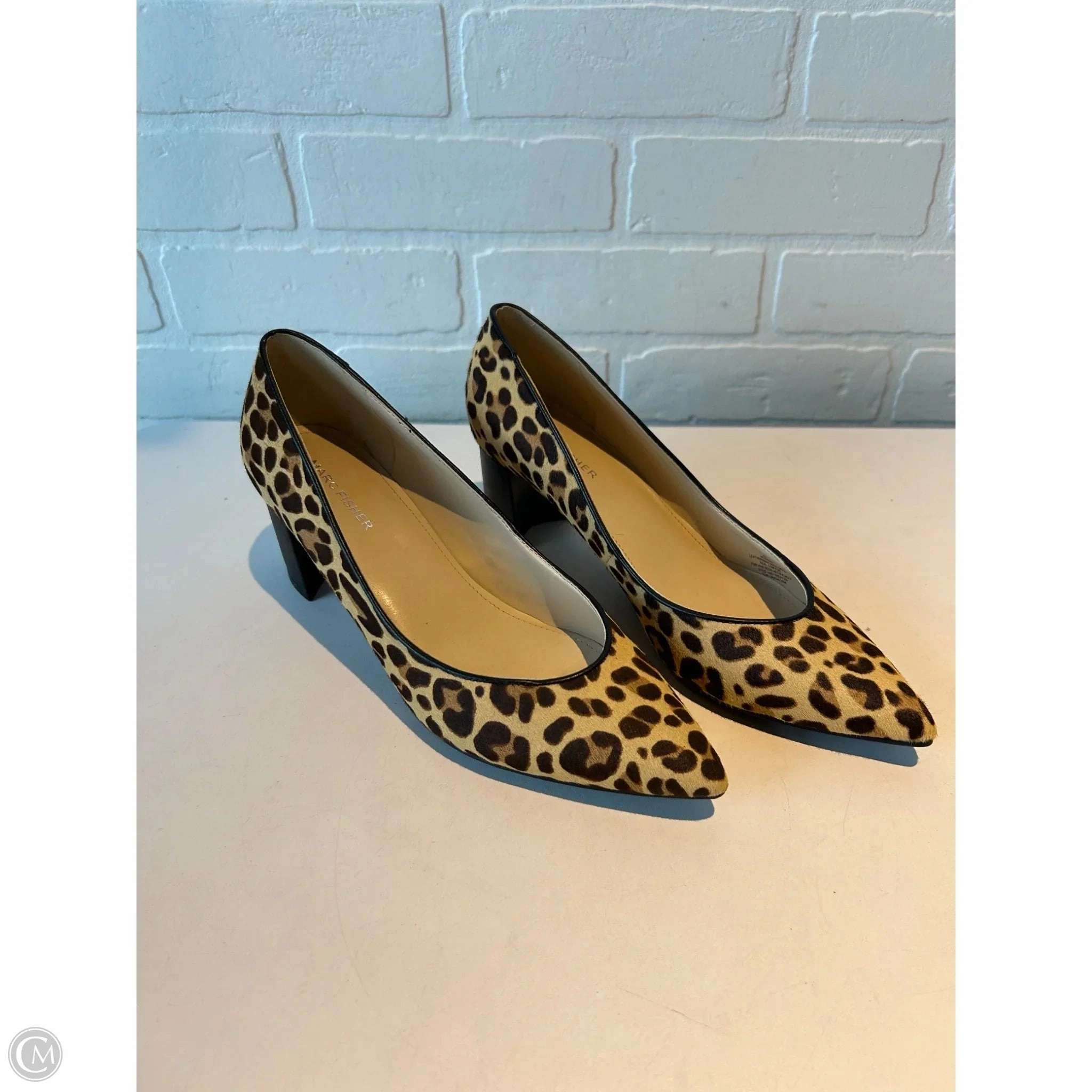 Shoes Heels Block By Marc Fisher In Brown & Cream, Size: 8 Fashion Heels