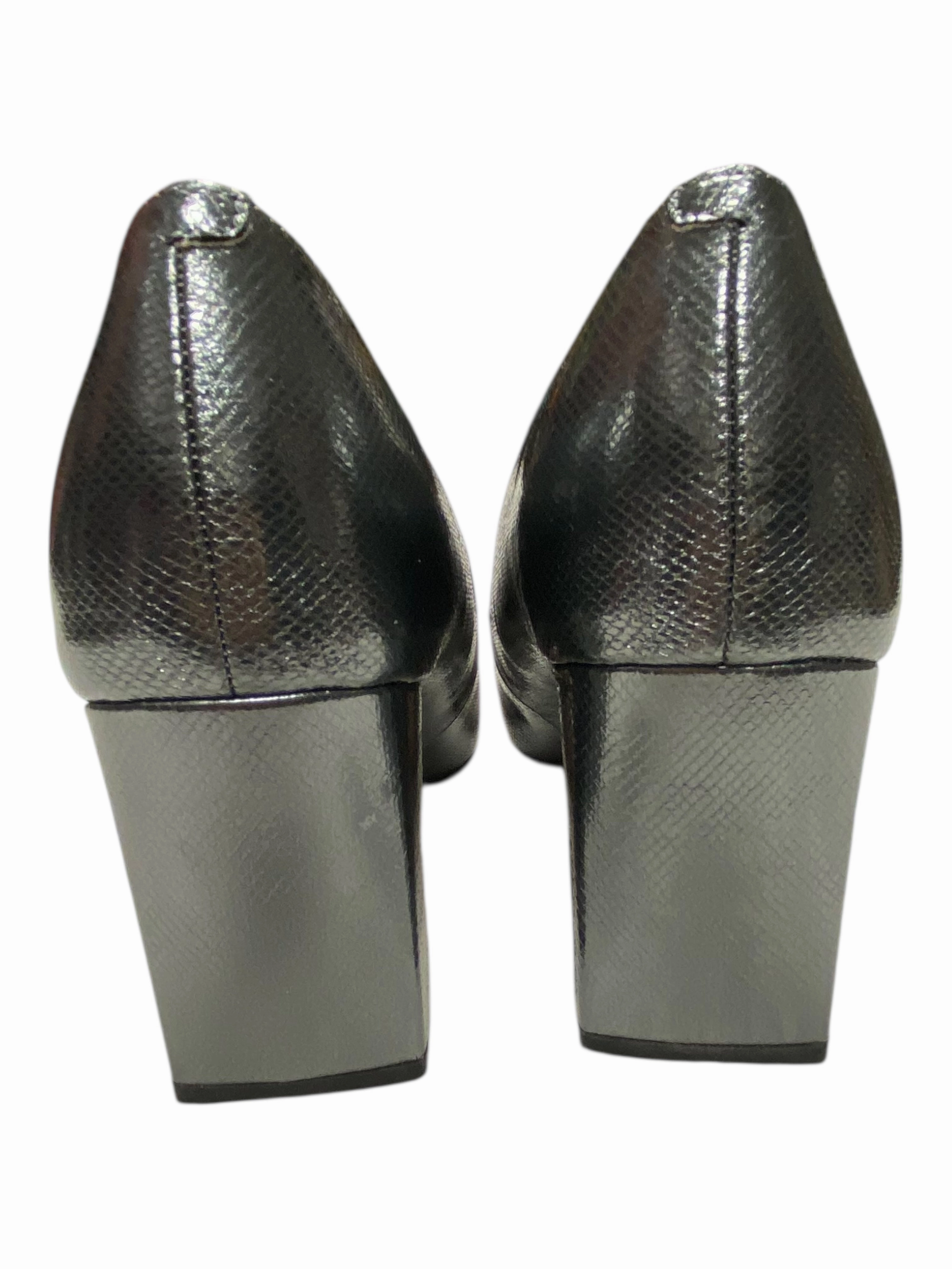 Shoes Heels Block By Marc Fisher In Silver, Size:8.5 Fashion Heels